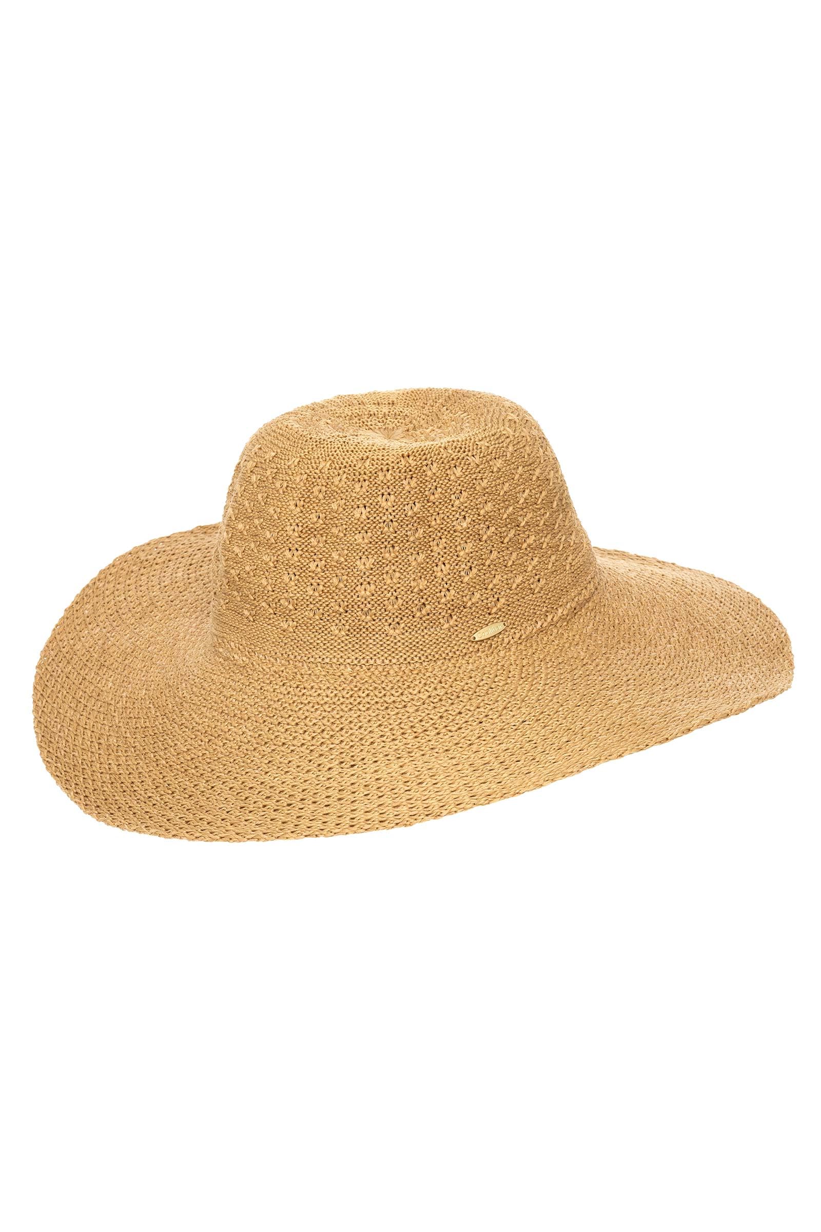 Women's Wide Brim Sun Hat UPF 50+ UV Protection - Foldable Travel Sun Hat for Women - Perla in Tan (One Size) - Perfect for Beach, Vacation, and Outdoor Activities