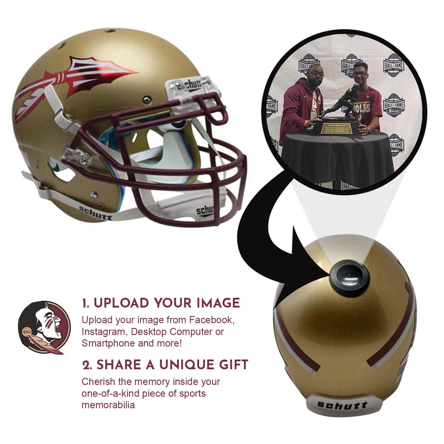 Florida State Seminoles Mini Football Helmet - Authentic College Collectible with Display Stand - Perfect for Fans, Memorabilia & Game Room Decor