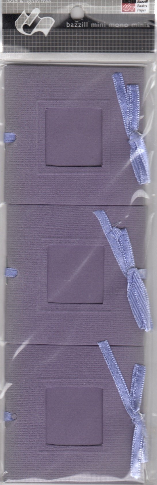 Bazzill Purple Mono Mini 12-Page Scrapbook Album Set of 3 (00526) - Perfect for Photo Memories, DIY Crafts, and Gift Giving
