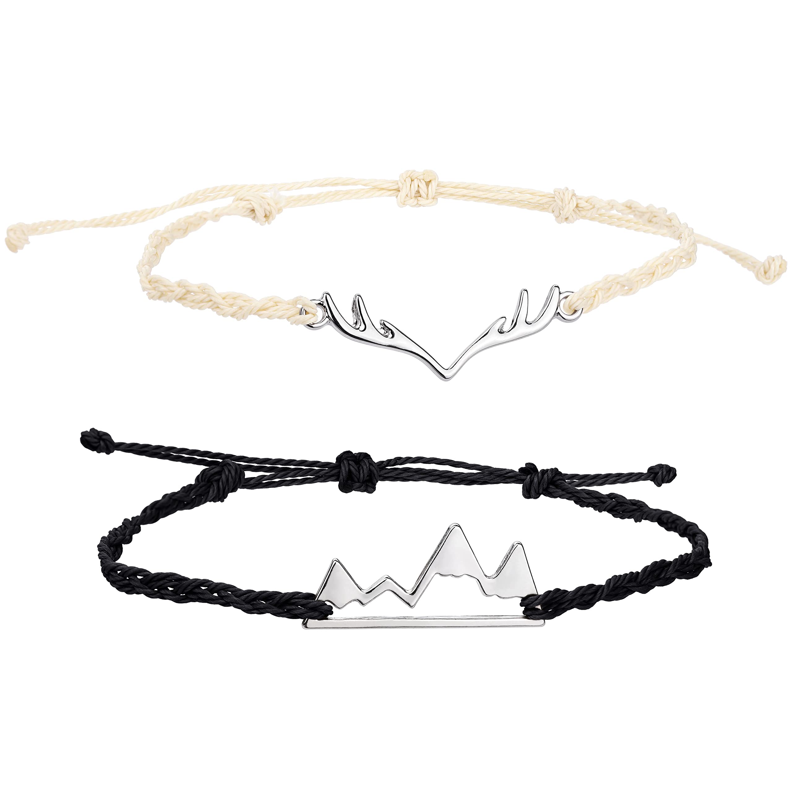 Deer Antler Adjustable Bracelet for Women & Men - Nature Inspired Mountain Jewelry with Snowy Range Design - Perfect for Outdoor Enthusiasts & Nature Lovers - Great Gift for Hiking, Camping & Adventure