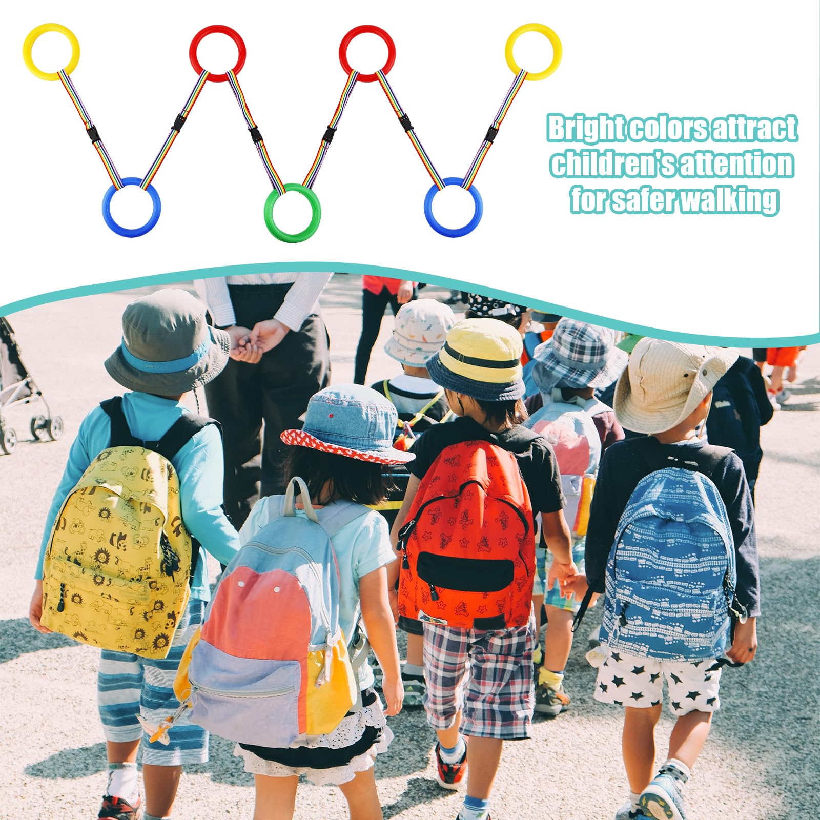 12pcs Toddler Walking Ropes - Detachable Preschool Transition Ropes for Daycare & Kindergarten | Safe Outdoor Walking Aid for Group Activities, Field Trips & Classroom Management