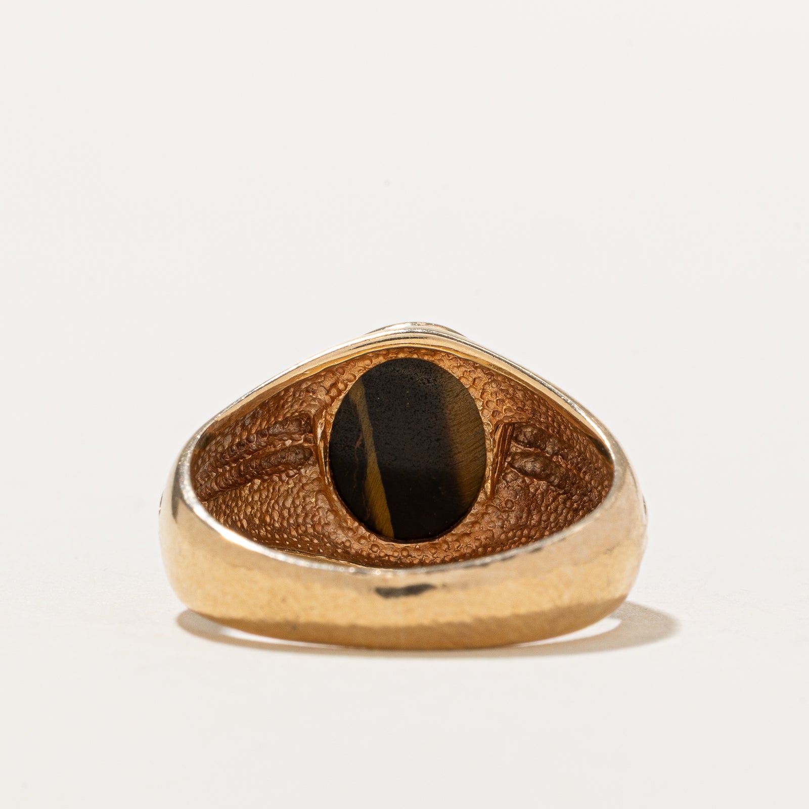Tigers Eye Grooved Ring for Women - 1.60ct Natural Stone Jewelry - Size 6.75 - Elegant Boho Chic Accessory for Everyday Wear & Special Occasions