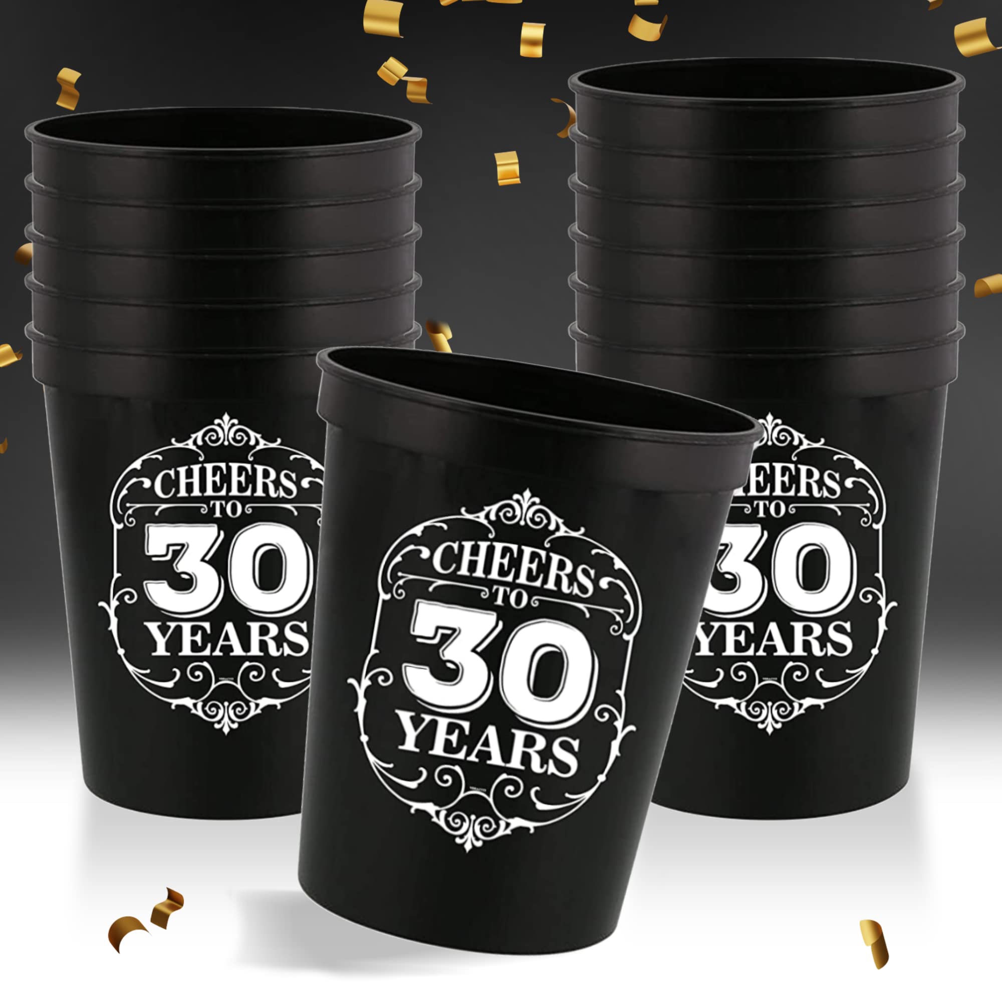 30th Birthday Stadium Party Cups - 30 And Fabulous Plastic Drinking Cups for Best Friends | Cheers To 30 Years Decorations & Gifts | Perfect for Birthday Parties, Tailgates, and Celebrations