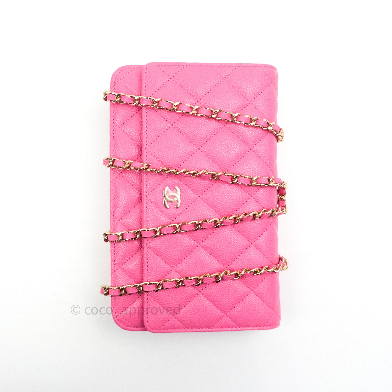 Chanel Caviar Quilted Wallet on Chain WOC in Pink with Light Gold Hardware - Perfect for Evening Events, Date Nights & Luxury Fashion Accessories