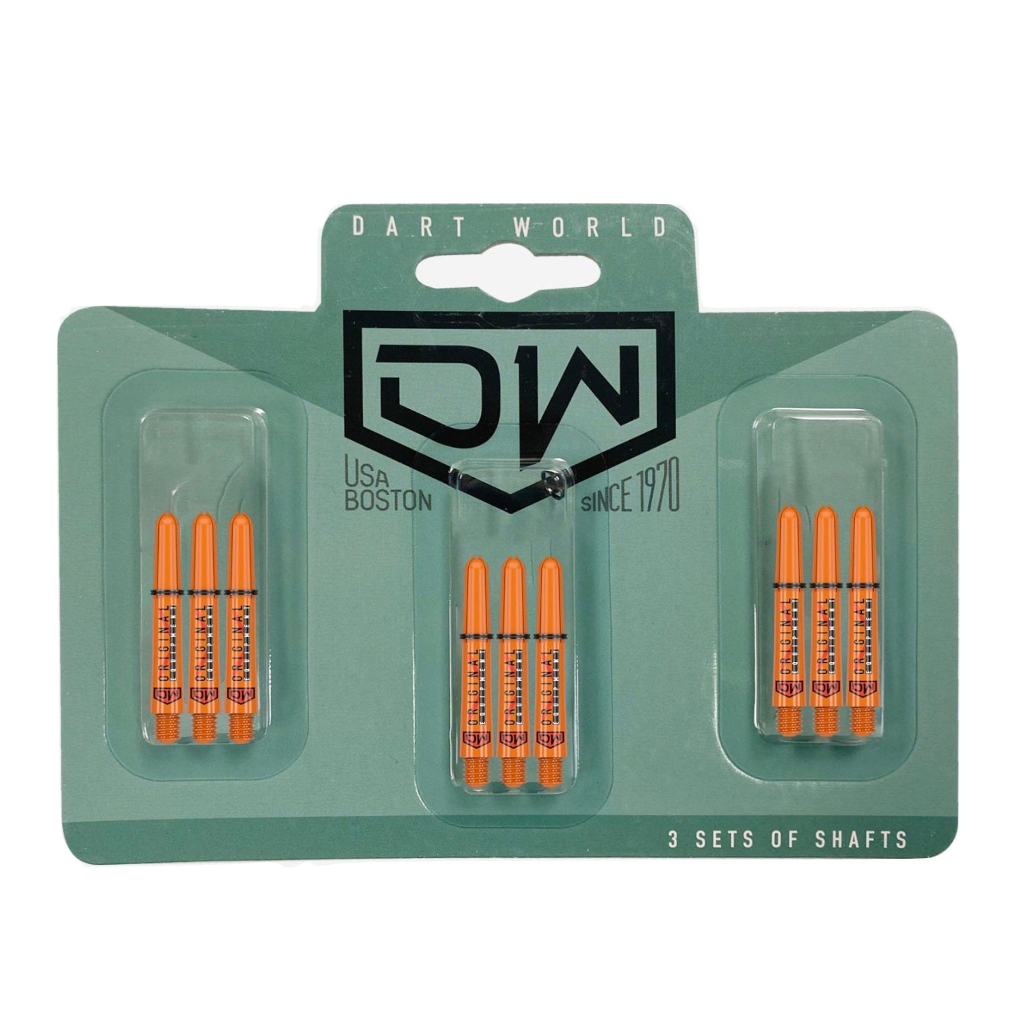 DART WORLD Clinch Darts Shafts 3PK Orange - Professional Dart Shafts for Precision Play | Perfect for Bars, Tournaments & Home Practice