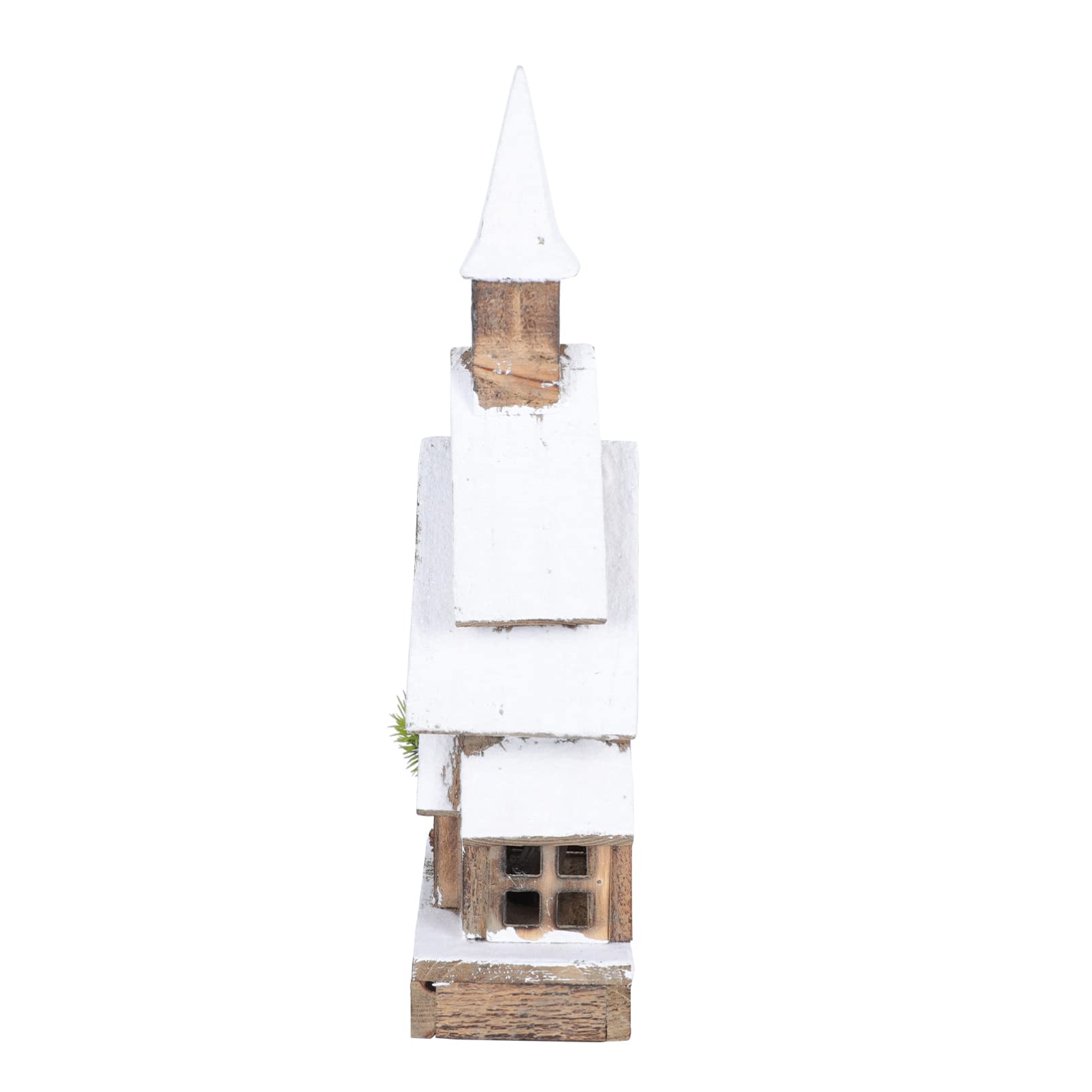 NOLITOY Snow Village Christmas House - Glowing Wooden Holiday Decor for Xmas Tree, Mantel & Tabletop - Miniature Winter Village Houses for Festive Home Decor