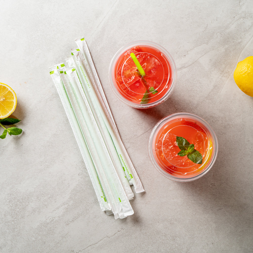 Eco-Friendly Compostable PLA/PBAT Plastic Straws - 8 1/4 Inch, 2000 Count Bulk Box | Biodegradable Drinking Straws for Restaurants, Parties & Eco-Conscious Homes