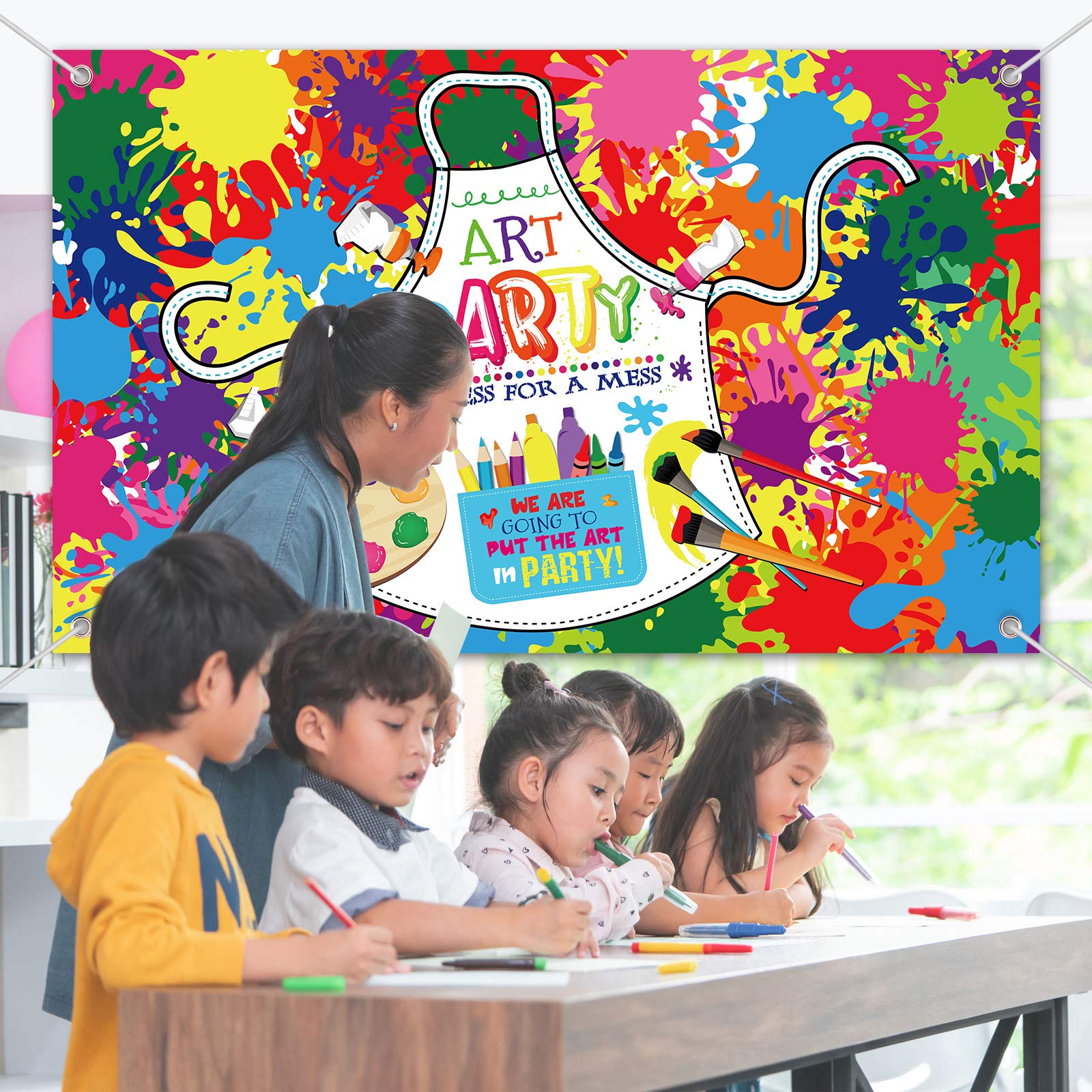 Artist Theme Party Backdrop Decorations - Art Paint Birthday Banner & Wall Photography Background for Painting Parties, Photo Booths & Creative Events