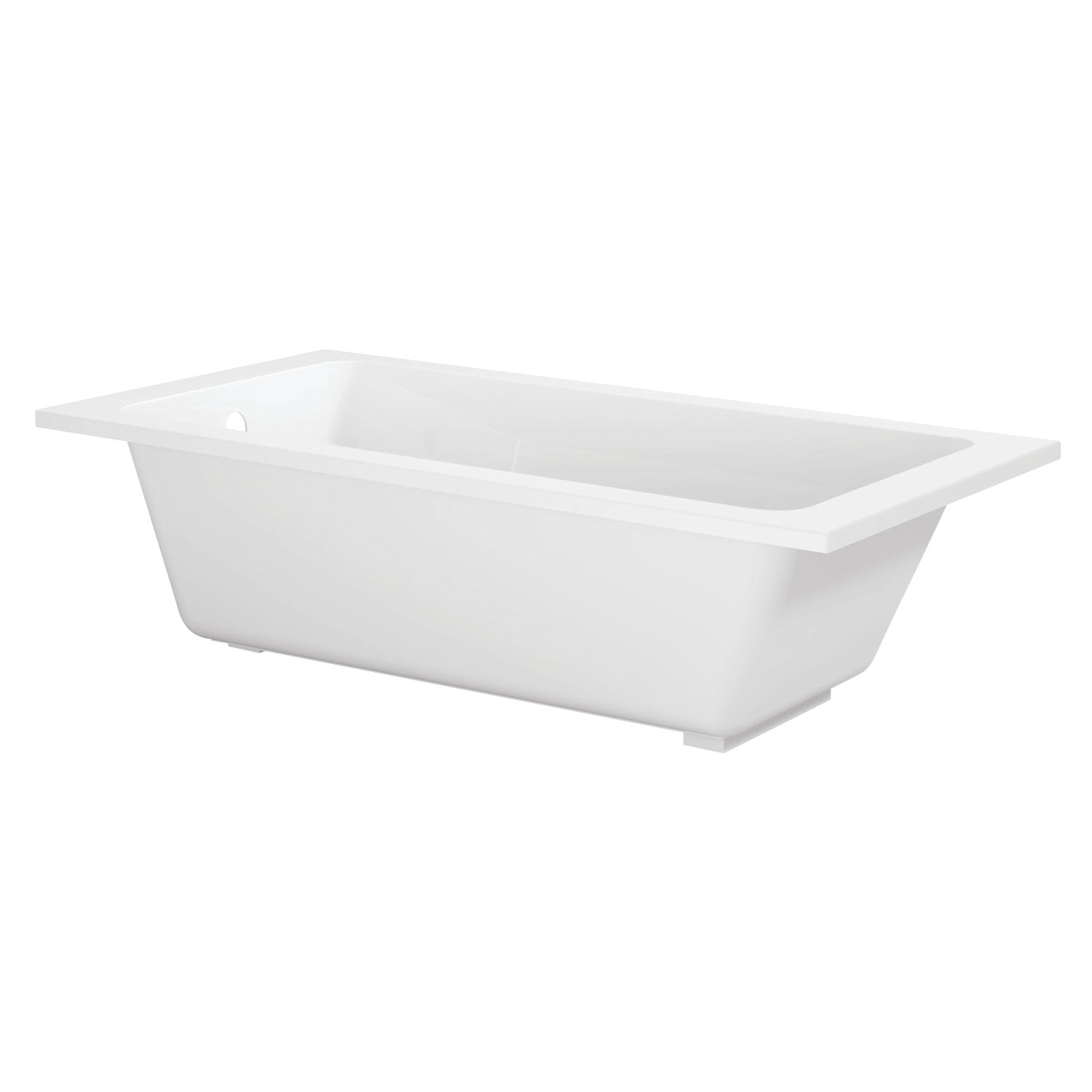 Aqua Eden 67 Inch Acrylic Rectangular Drop-In Bathtub with Anti-Slip Surface, Glossy White - Perfect for Modern Bathroom Renovation & Spa-Like Relaxation