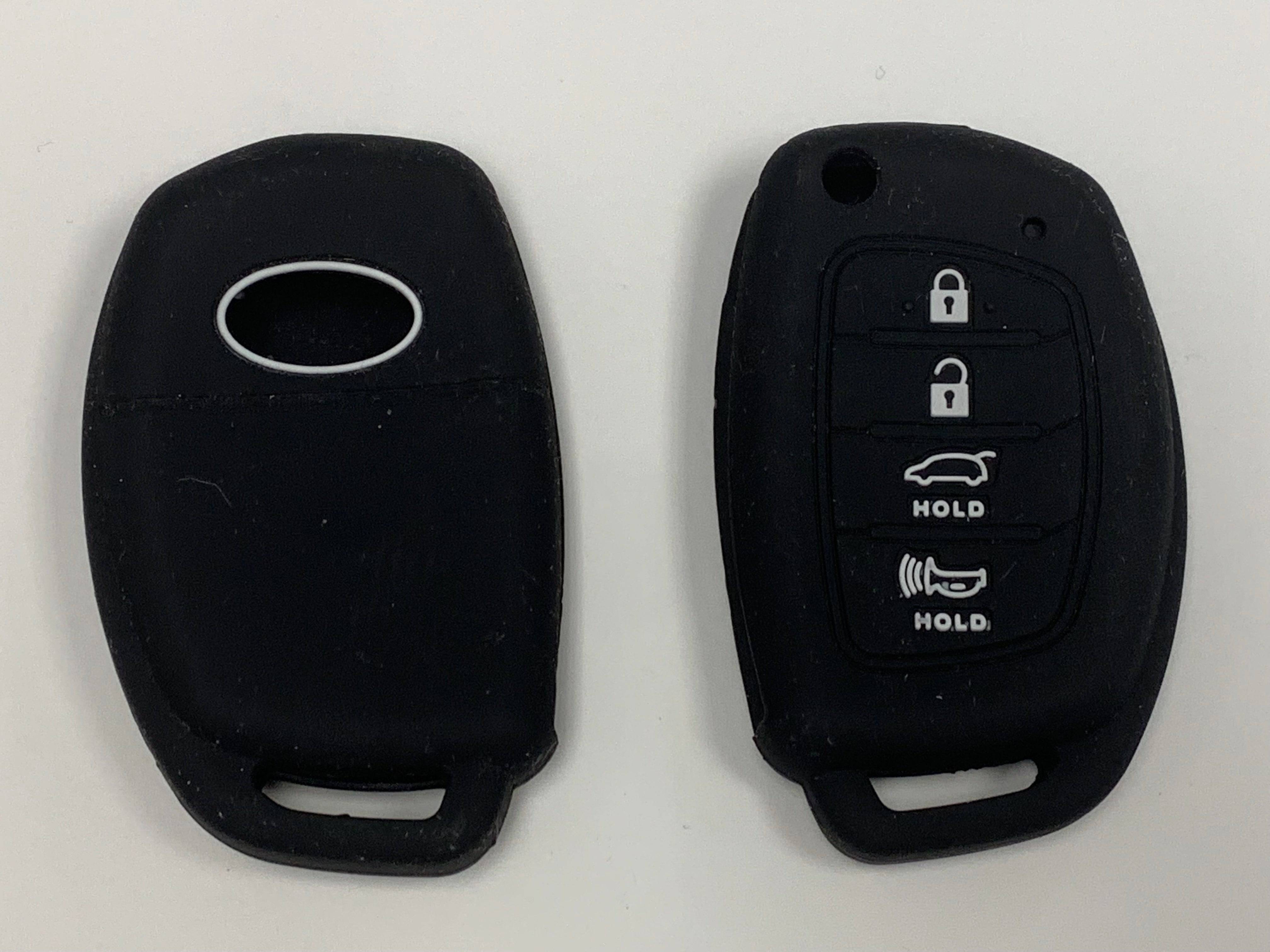 Hyundai Sonata Santa Fe Remote Key Fob Cover - 4 Button Silicone Rubber Key Case Protector for Hyundai Keyless Entry - Durable & Protective Key Holder for Everyday Use
