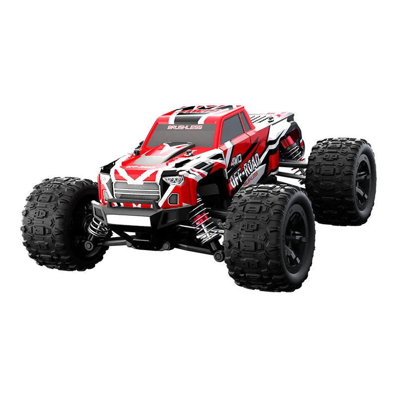 JJRC C8811 1/20 Scale RC Car - 4WD High Speed 40km/h Off Road Climbing Truck with Brushless Motor, LED Lights (Black/Red) - Ready to Run for Outdoor Racing & Backyard Adventure