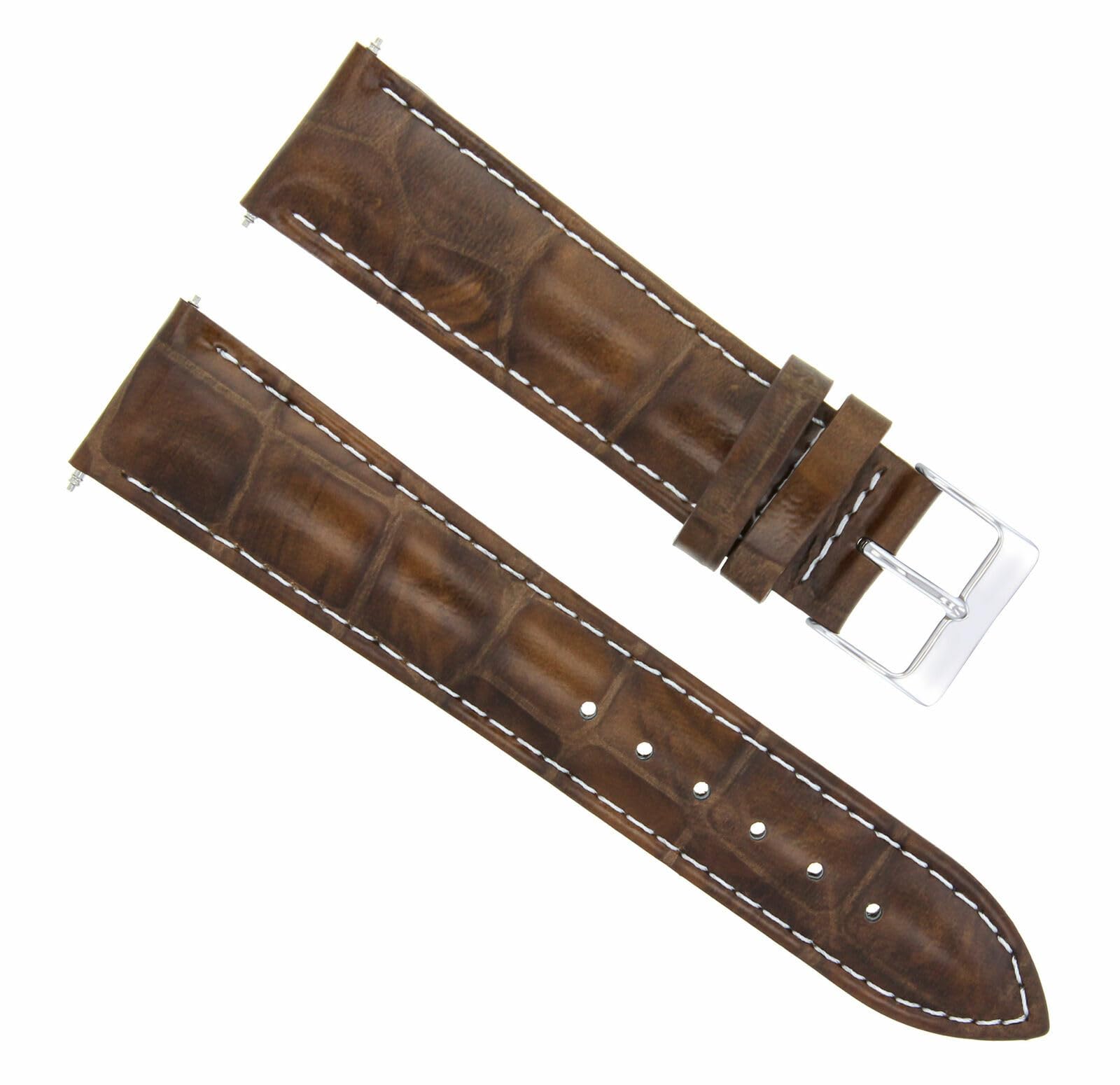 19mm Leather Watch Band for Tissot PRC200 - Light Brown - Daily Wear & Style