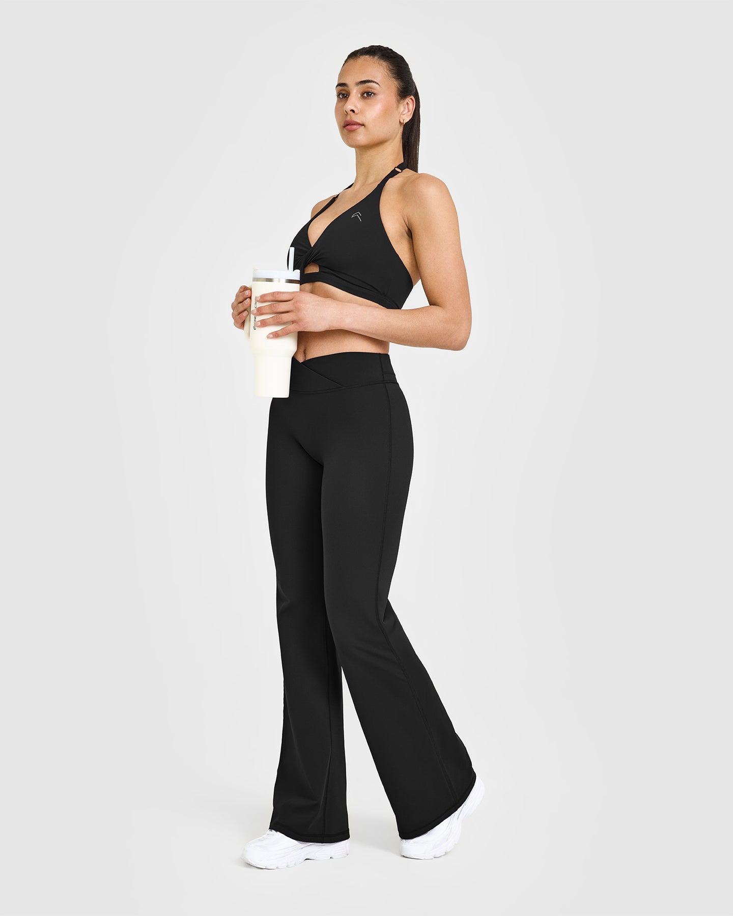 Unified Wrap Flared Bottoms | Black | Stylish High Waist Wide Leg Pants for Women | Perfect for Office, Party & Casual Wear