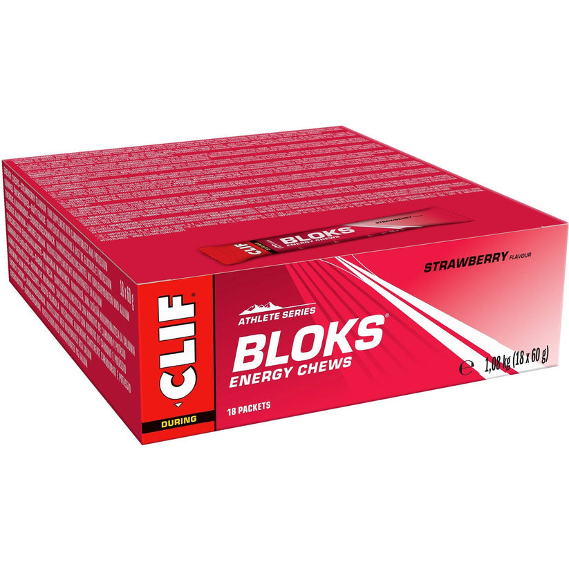 CLIF BLOK Energy Chews - 18 Pack (60g Each) | Fuel Your Performance with Natural Energy Boost for Runners, Cyclists & Athletes | Perfect for Workouts, Hiking & Endurance Sports