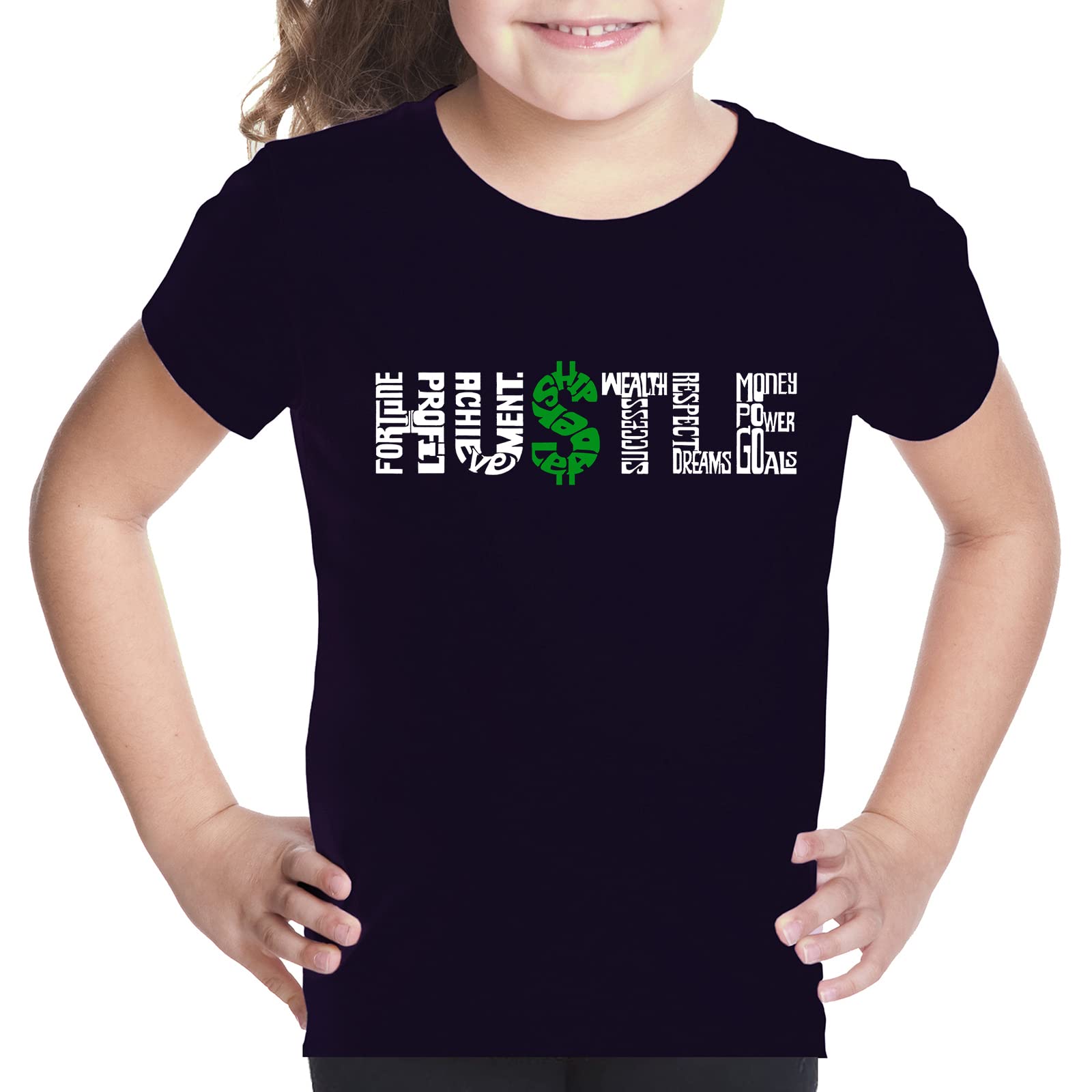 Hustle Word Art T-Shirt for Women - Trendy LA Pop Art Graphic Tee - Perfect for Casual Wear, Street Style & Motivational Outfits