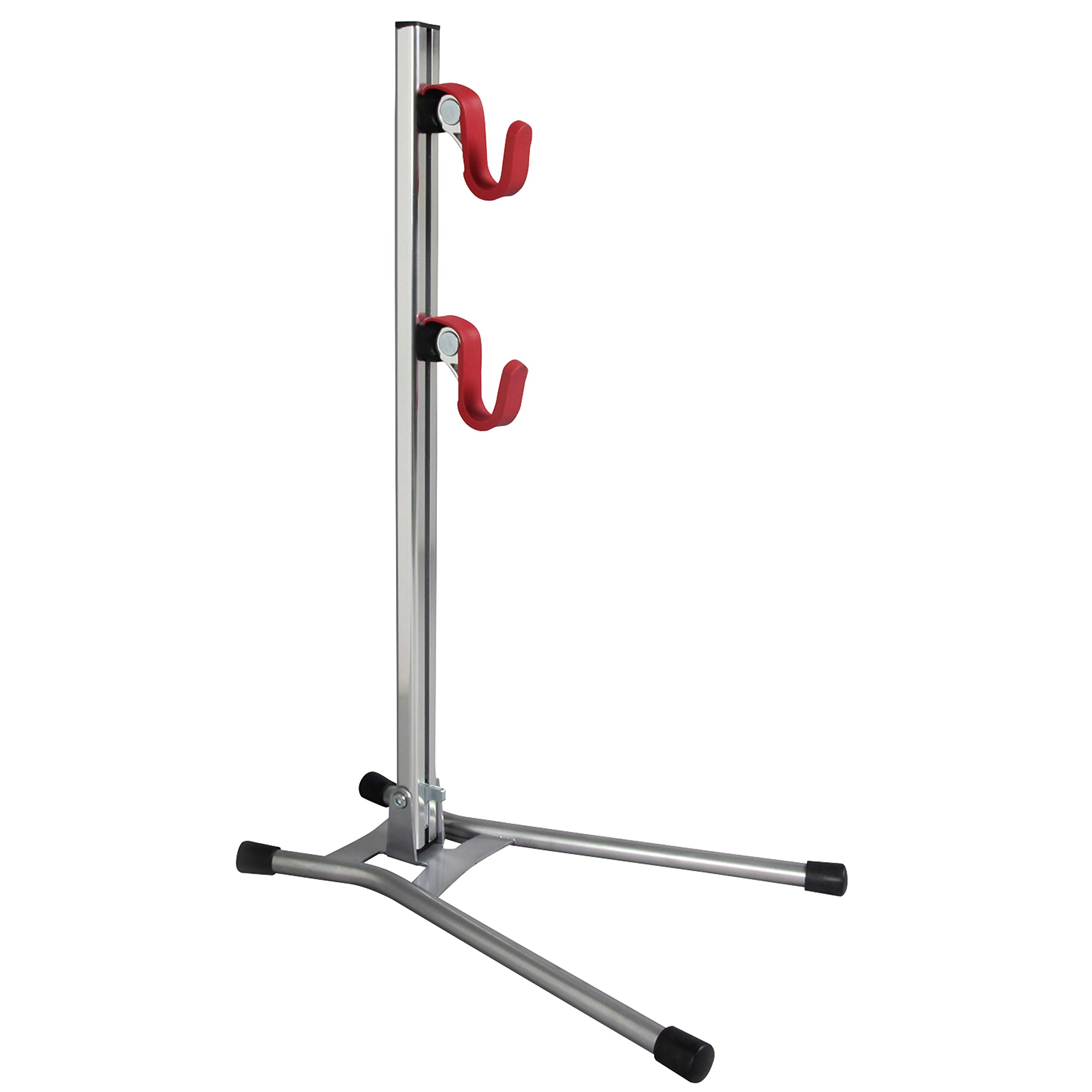 Minoura DS-532-600L Bike Storage Stand - Space Saving Bicycle Rack for Indoor/Outdoor Use - Brushed Silver Finish for Home, Garage, or Shop Display
