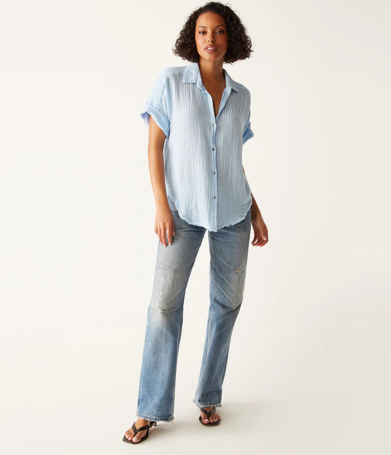 Bailey Gauze Button Down Shirt for Women - Lightweight & Breathable Summer Top - Perfect for Beach, Vacation & Casual Outings