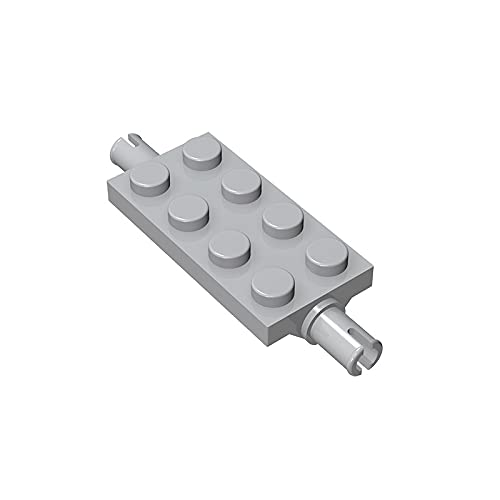 Gobricks GDS-958 2x4 Modified Plate with Pins - 194 Light Bluish Gray (071) - 20 PCS - Compatible with Lego 30157 & Major Brick Brands - Building Blocks for DIY Projects, MOC Creations & Technical Assemblies