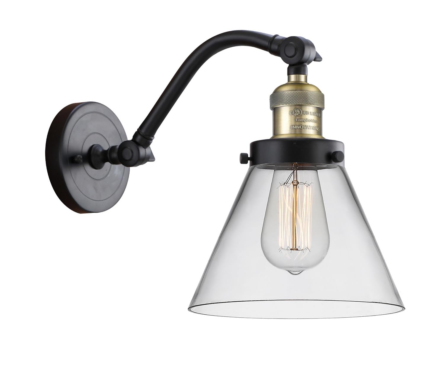 515-1W-BAB-G42-LED Vintage Edison Bulb with Black Antique Brass Cord Set - Perfect for Industrial Pendant Lighting, Cafe Decor & Home Bar Ambience