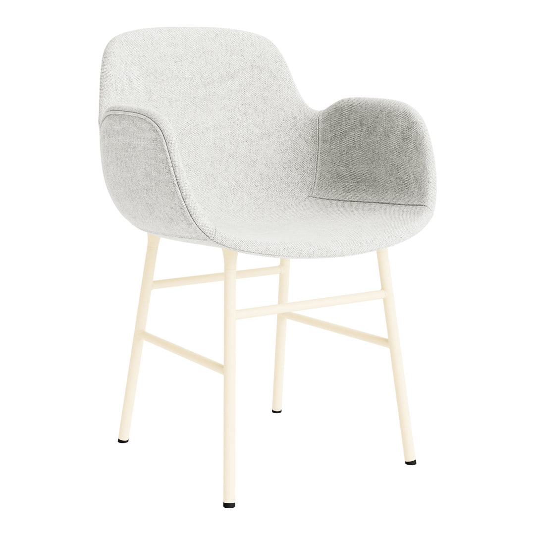 Modern Form Armchair with Sturdy Metal Legs & Soft Upholstery - Perfect for Living Room, Office, or Reading Nook