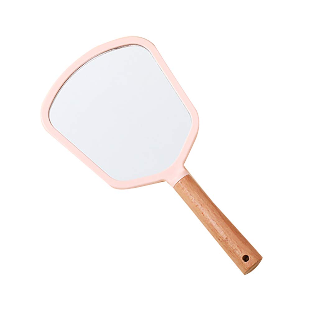 Professional Large Handheld Mirror with Comfortable Handle - Perfect for Hairdressers, Barbers & Home Salon Use - Pink Beauty Mirror with Hanging Hole for Wall Mounting