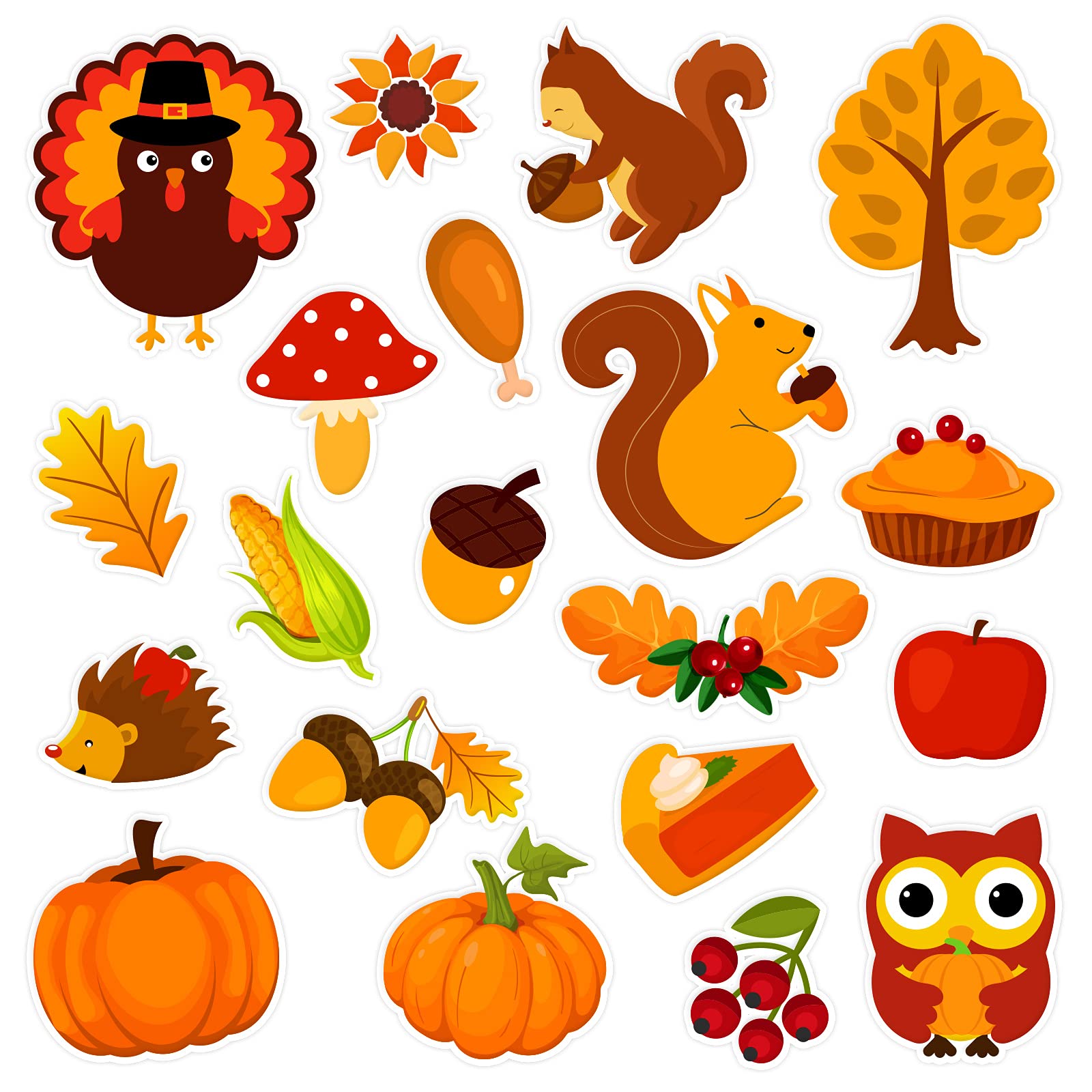 40 PCS Thanksgiving Window Clings - Thick Gel Autumn Decals for Kids, Toddlers & Adults - Removable & Reusable Fall Decor for Home, Classroom, Nursery, Airplane & Party Supplies - Perfect for Seasonal Decorations & Holiday Festivities