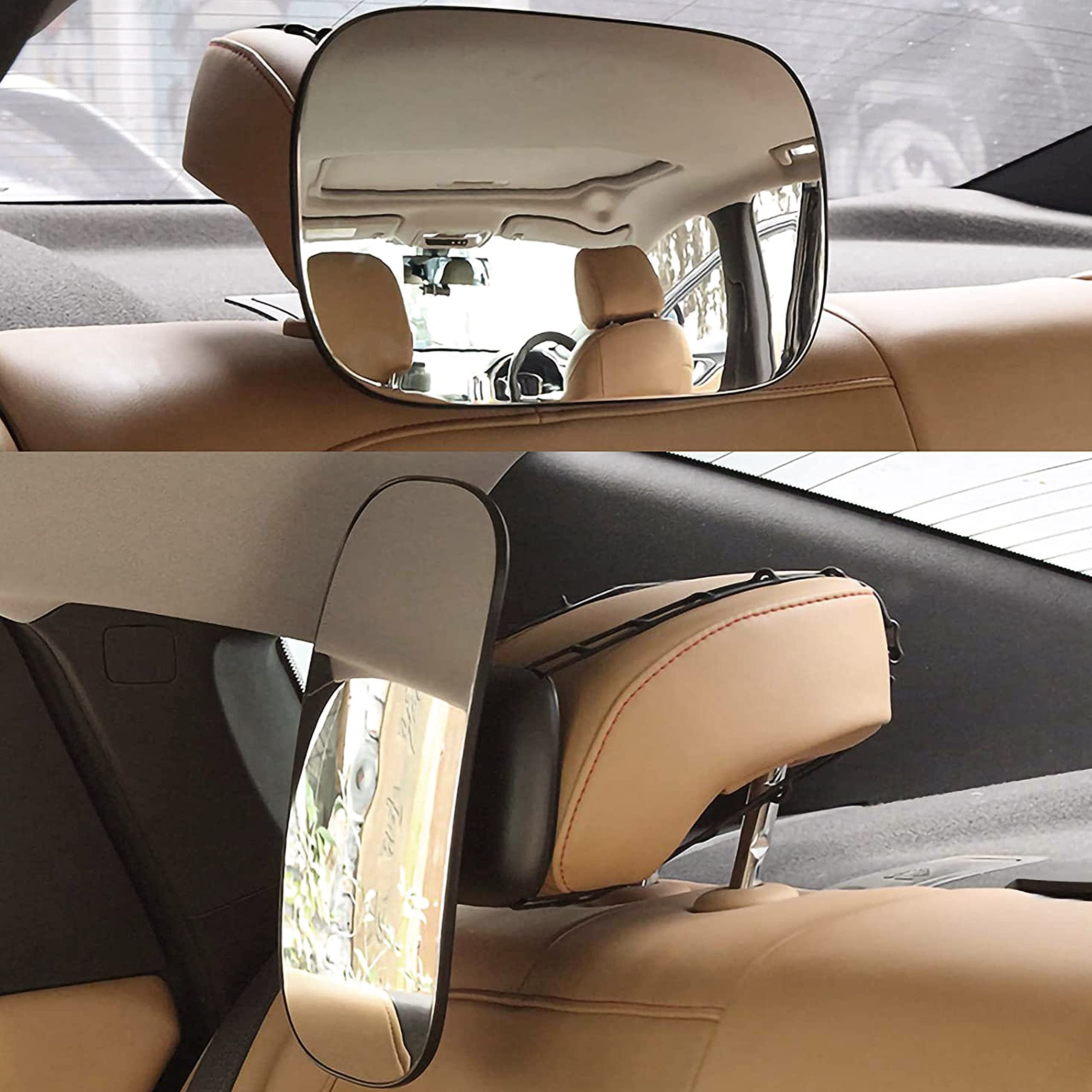 KEWAYO Baby Car Mirror for Rear Facing Car Seat - 360° Adjustable Safety Mirror with Ultra Stable Mount, Clear View for Backseat Baby Monitoring | Perfect for Parents, Road Trips & Safe Driving