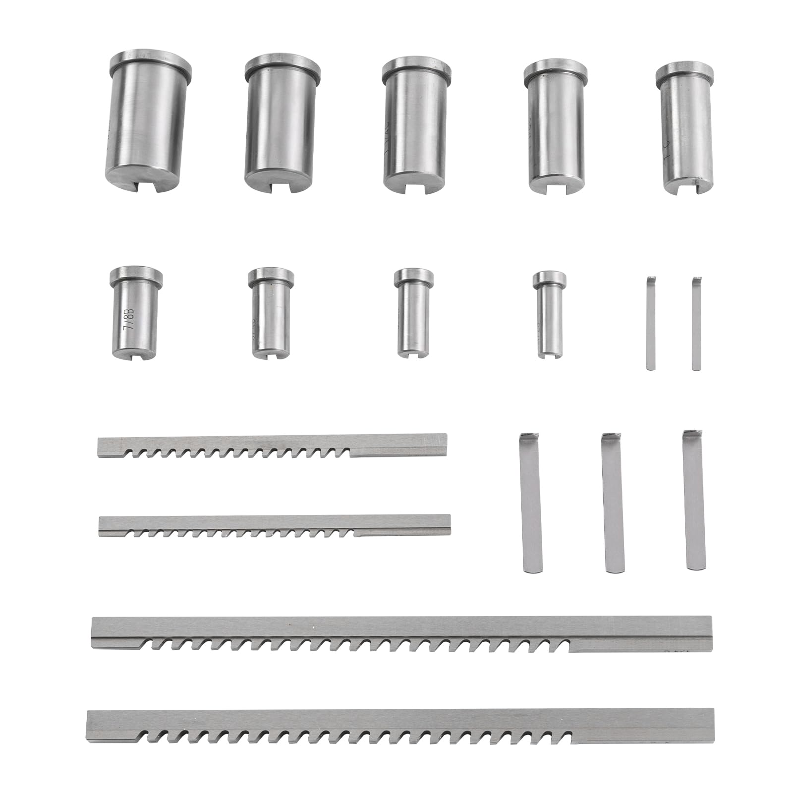 Keyway Broach Set - 18 Pcs Precision Ground Teeth with 4 Broaches & 9 Bushings (B-1/8