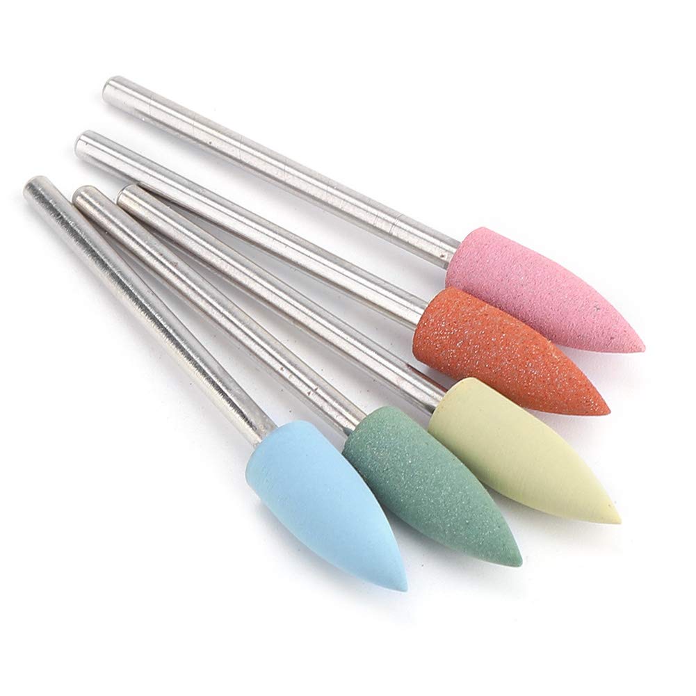 5pcs Silicone Nail Drill Bits Set - Professional Manicure & Pedicure Polishing Burr for Acrylic Nails - Gentle Nail Filing & Smoothing - Perfect for Home Salon & Nail Art Enthusiasts
