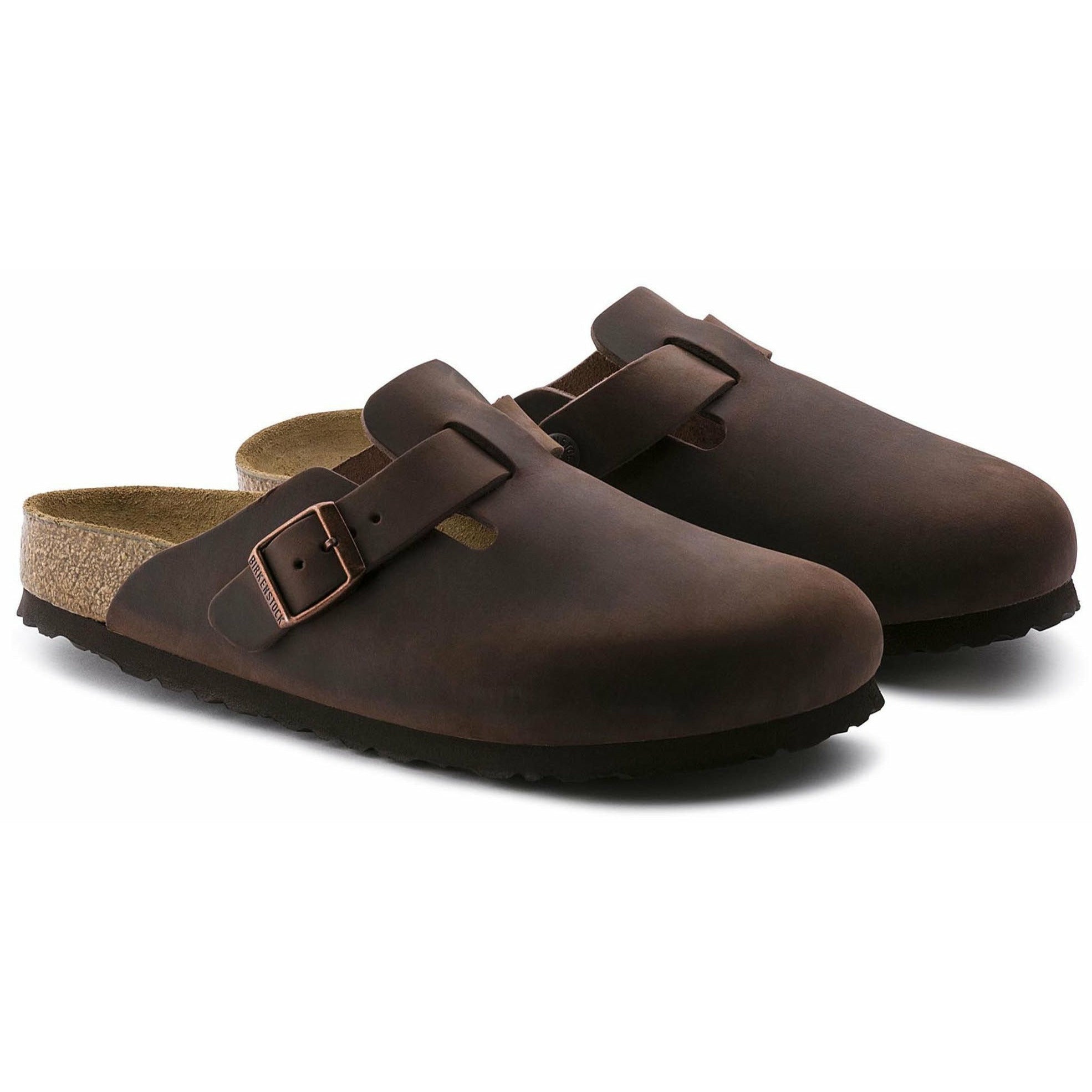 Birkenstock Boston Soft Footbed Clogs - Unisex Leather Slip-On Shoes in Habana Oiled Leather | Comfortable House Shoes for Men & Women | Perfect for Home, Office & Casual Wear