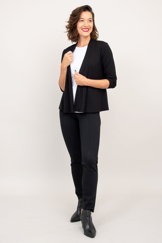 Premium Kathy Jacket for Women - Soft Bamboo Fabric, Black - Stylish Outerwear for Fall & Winter, Perfect for Work, Travel & Casual Wear