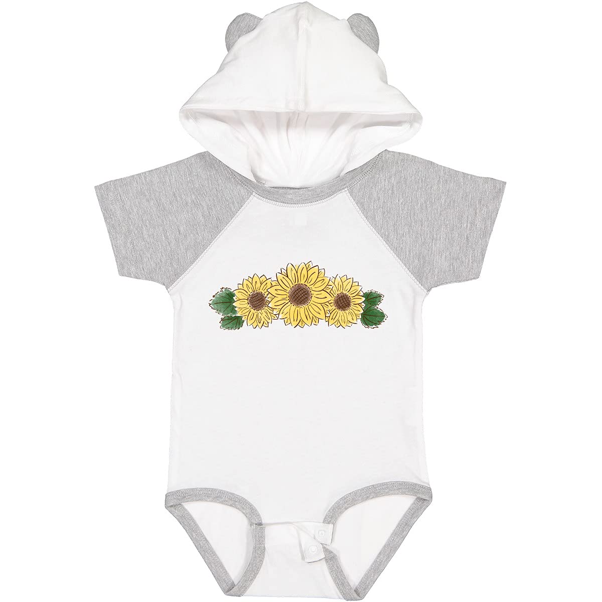 Inktastic 3 Small Sunflowers Baby Bodysuit - Cute Floral Printed Onesie for Newborns & Infants - Perfect for Family Photos, Baby Showers & Everyday Wear