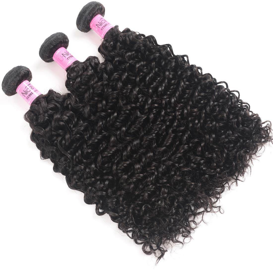 Unice 100% Unprocessed Malaysian Curly Human Hair Extensions - 3 Bundles Remy Weft in Natural Color (22 24 26 Inch) for Length & Volume - Perfect for Daily Wear, Special Occasions & Styling
