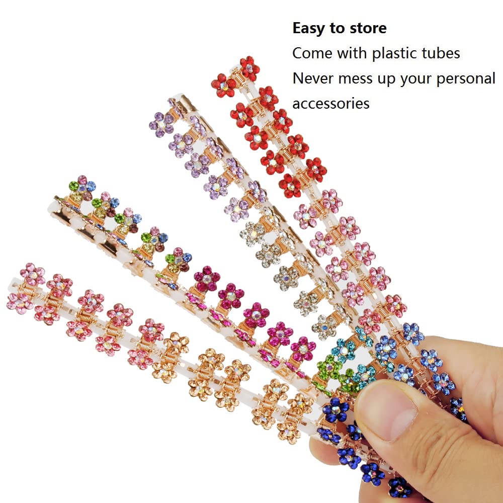 Mini Hair Claw Clips - No-Slip Rhinestone Metal Clips for Women & Girls | Party & Daily Use