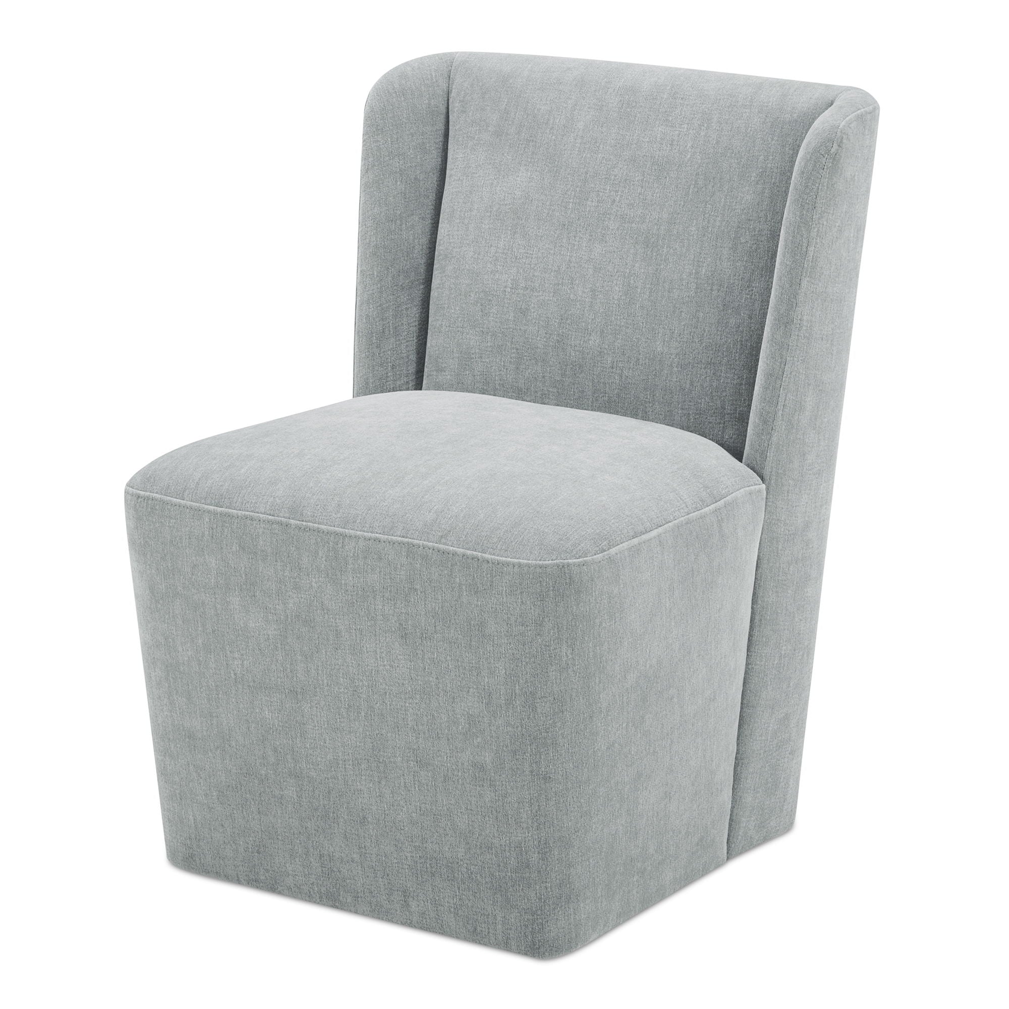 Cormac Performance Fabric Rolling Dining Chair - Capri Sapphire Blue - Comfortable & Durable for Home, Office, or Restaurant Use
