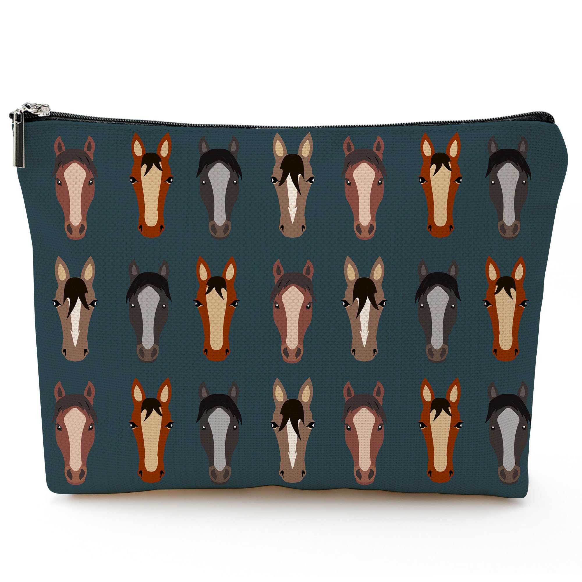 Funny Horses Makeup Bag for Women - Cute Small Zipper Pouch for Purse, Perfect Birthday Gift for Mom, Christmas Present for Sister Daughter & Bridesmaid - Ideal for Travel, Weekend Getaways & Daily Cosmetics Storage (Style A34)