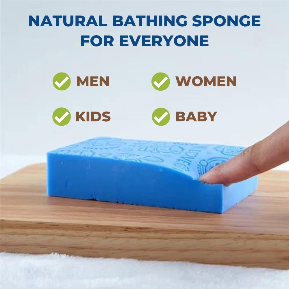 Shivli Korean Exfoliating Bath Sponge - Soft Body Scrubber for Dead Skin Removal, Natural Face & Body Cleanser for Adults, Men, Women & Kids - Perfect for Shower, Spa & Daily Skincare Routine (Pack of 1)
