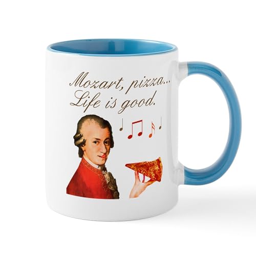 White/Blue Inside - Mozart And Pizza: Music And Food Mug