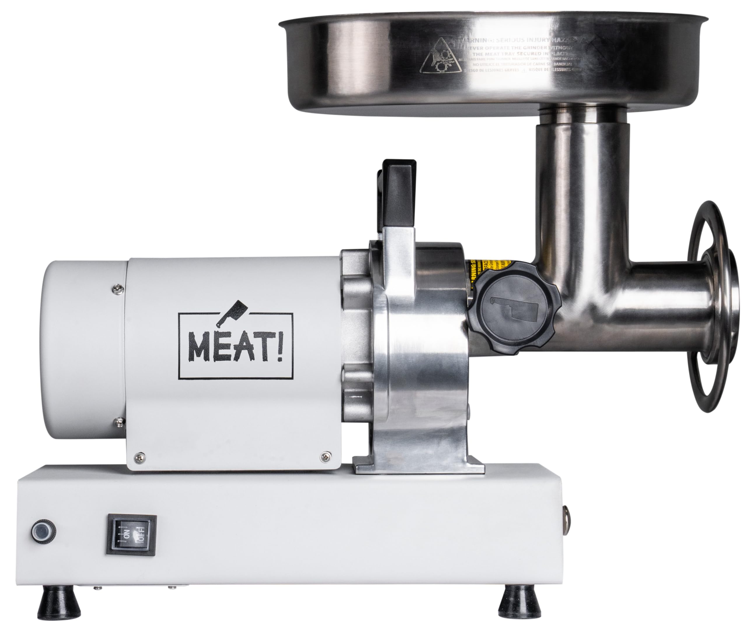 0.75 HP Electric Meat Grinder with 3 Stuffing Tubes & 2 Stainless Steel Plates - Heavy Duty Home Kitchen Appliance for Sausage Making, Ground Beef, and Food Prep