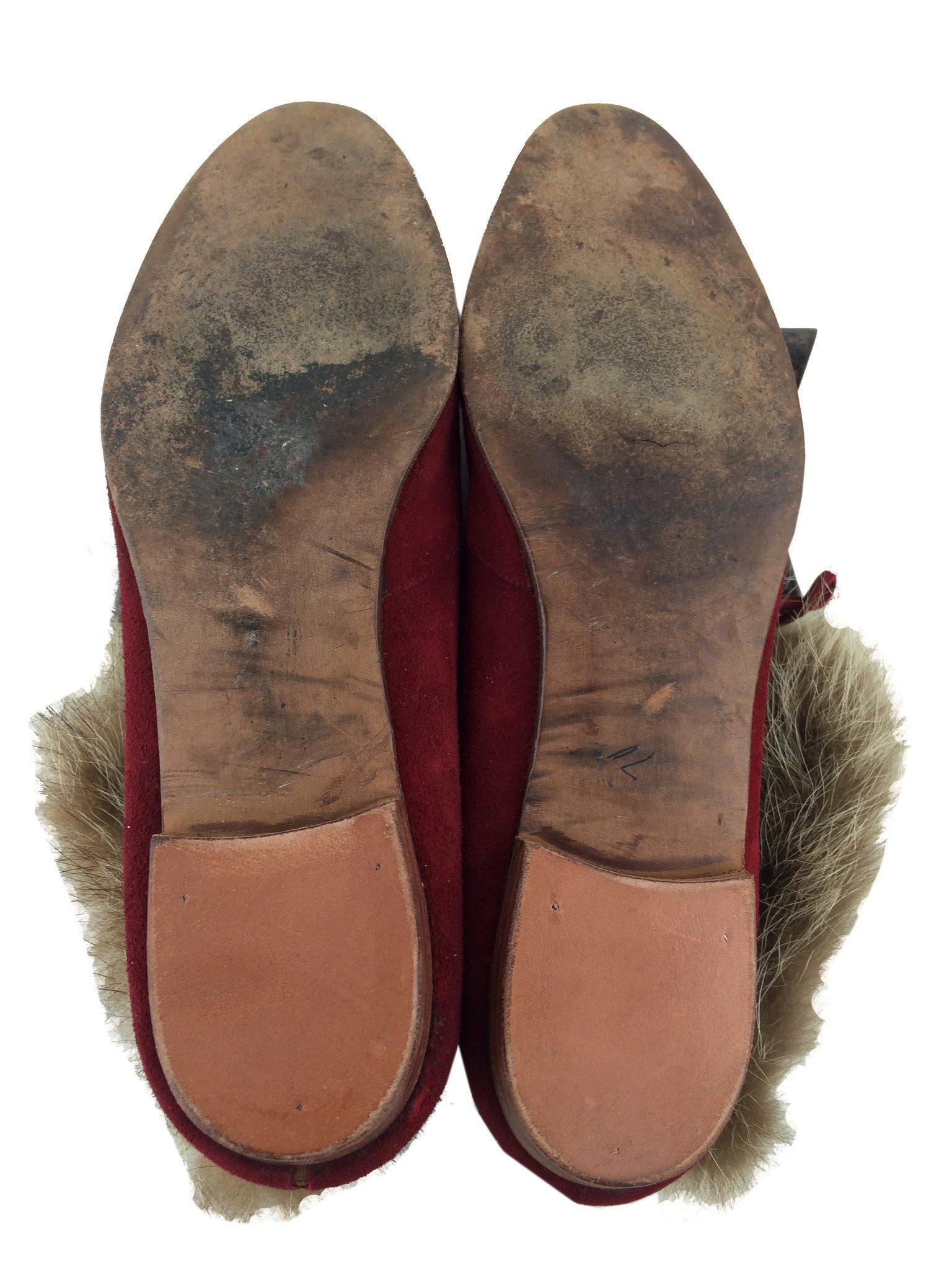 Manolo Blahnik Suede Fur Trim Toggle Booties Women's Size 7.5 - Stylish Winter Ankle Boots for Casual Outings & Date Nights