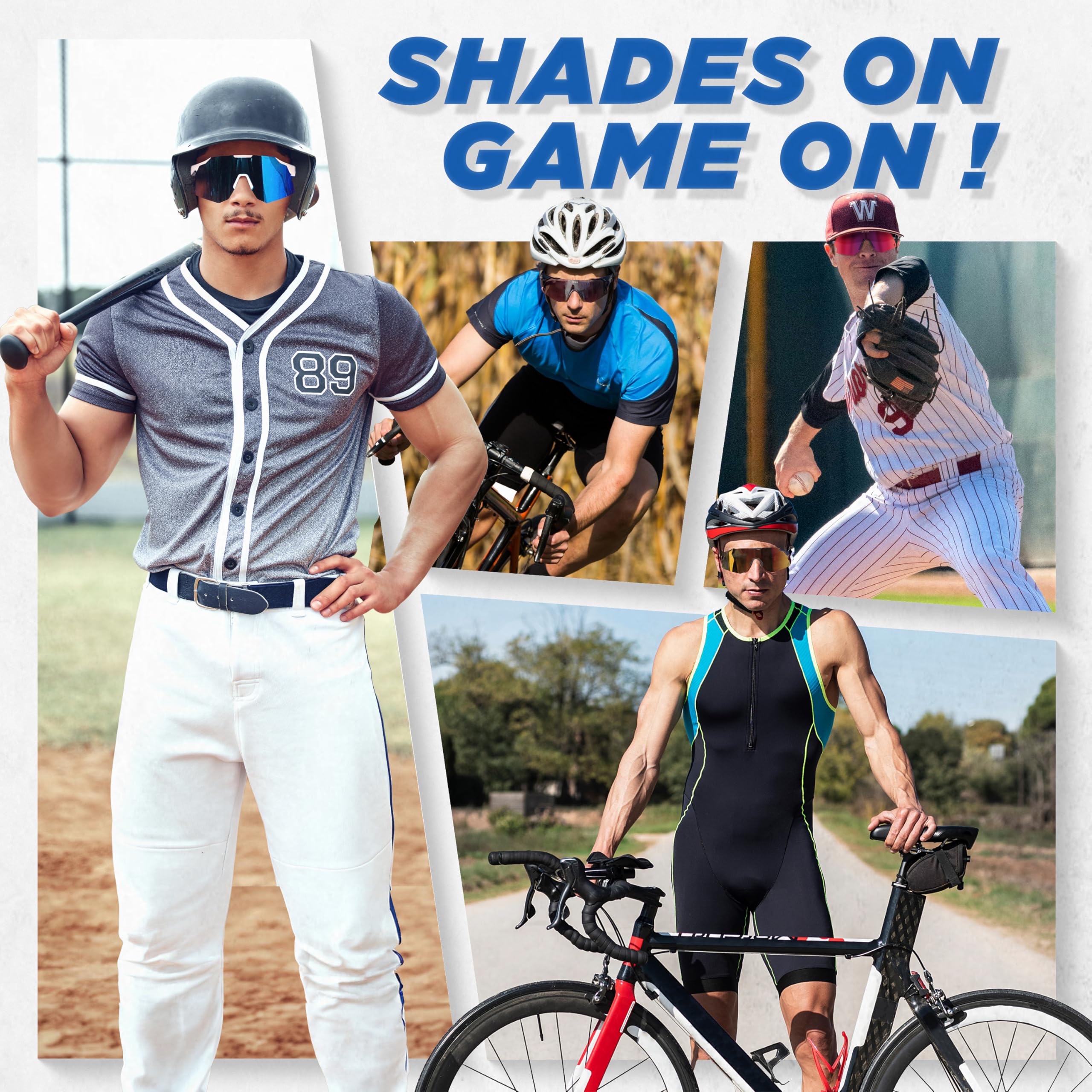 AEROX Polarized Sports Sunglasses for Men & Women - Lightweight Running, Cycling & Baseball Glasses with UV Protection - Perfect for Outdoor Activities & Athletic Training
