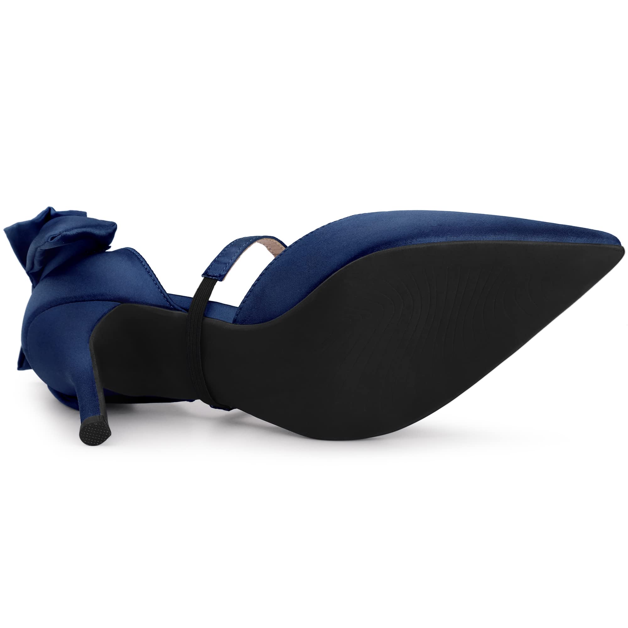 Allegra K Women's Pointed Toe Bow Satin Stiletto Heels Pumps - Elegant High Heel Dress Shoes for Weddings, Parties & Evening Events