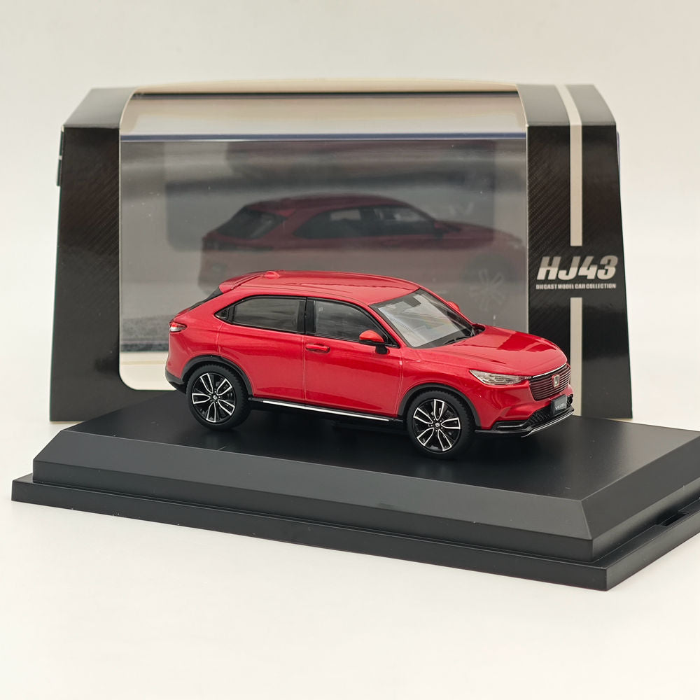 1/43 Scale Honda VEZEL e:HEV Z Premium Crystal Red Diecast Model Car - Hobby Japan HJ432002RM - Collectible Miniature Vehicle for Display & Gifts