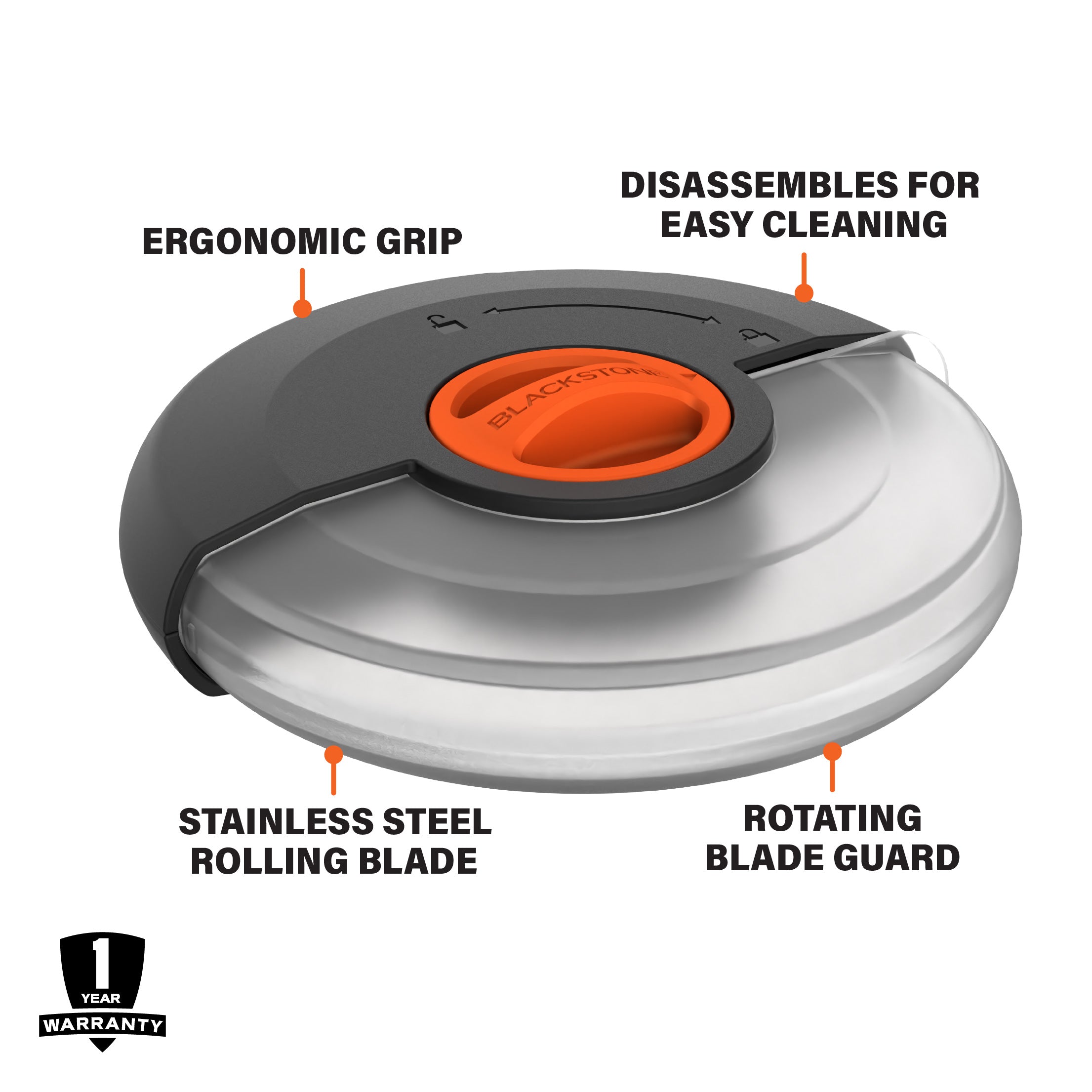Stainless Steel Pizza Cutter with Ergonomic Handle - Professional Pizza Wheel for Cutting Pies, Dough & Pastries - Perfect for Home Kitchen, Restaurants & Pizza Parties