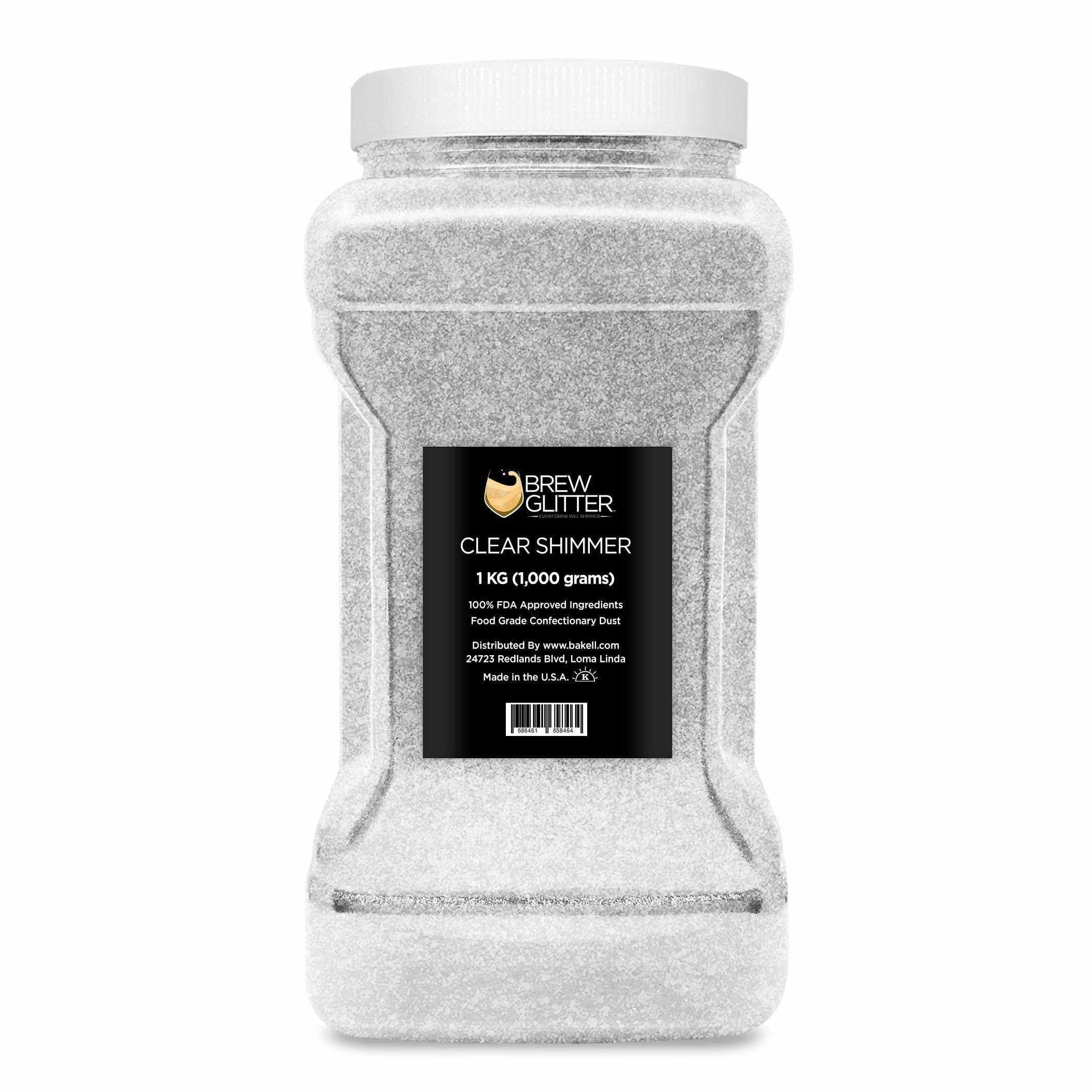 Clear Shimmer Brew Glitter® Bulk Size - Premium Cosmetic Grade Glitter for DIY Crafts, Nail Art, Soap Making & Resin Projects - Perfect for Party Decor, Slime & Body Art (1lb Jar)