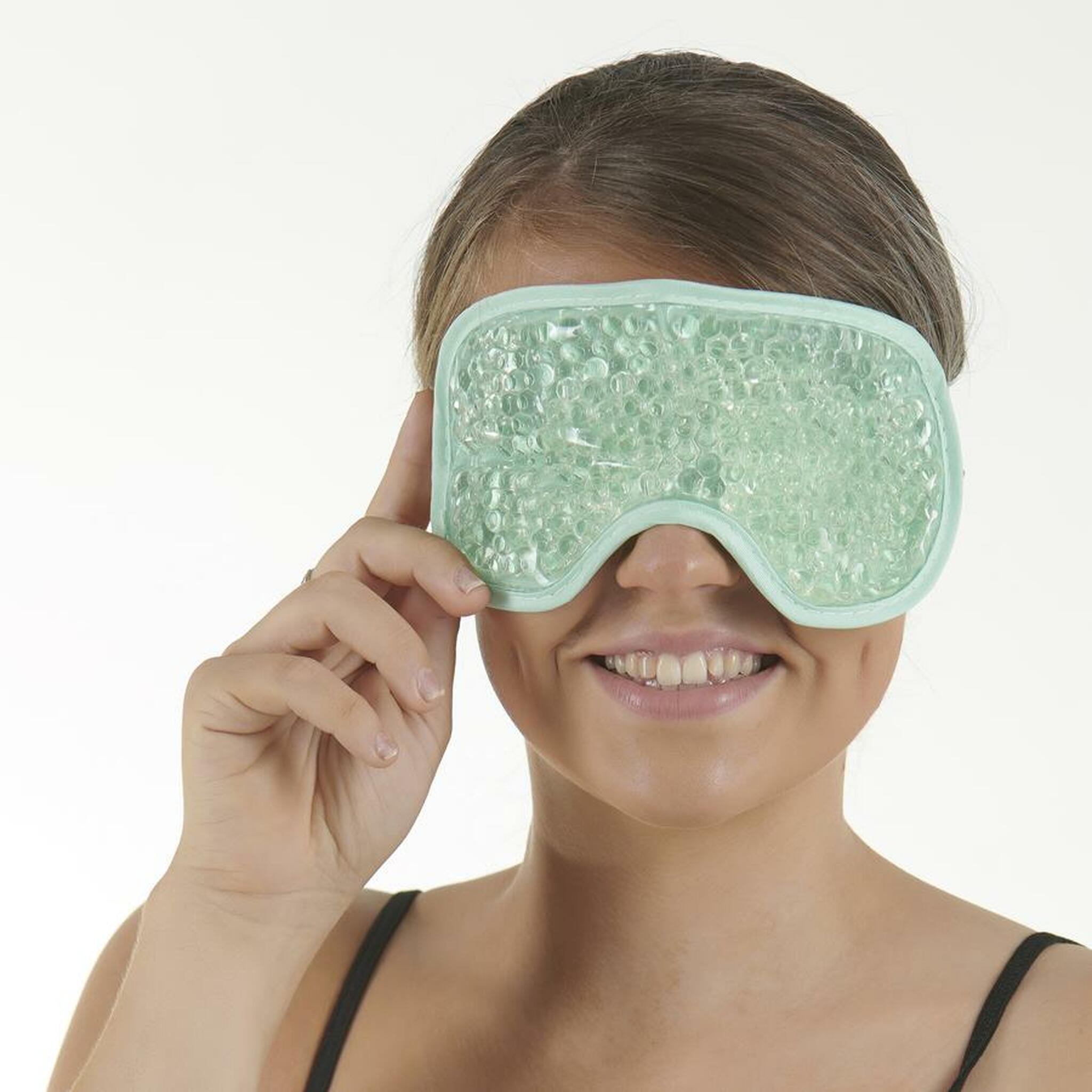 Sea Foam Color Cooling Gel Beads Eye Mask for Puffy Eyes & Dark Circles Relief - Soothing Sleep Mask for Stress & Migraine Relief, Perfect for Travel & Spa Use