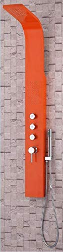 Premium GOWE Orange Aluminum Alloy Massage Shower Panel - 6 Multi-Function Shower Jets, Rainfall Showerhead & Handheld Spray - Luxury Bathroom Upgrade for Spa-Like Experience