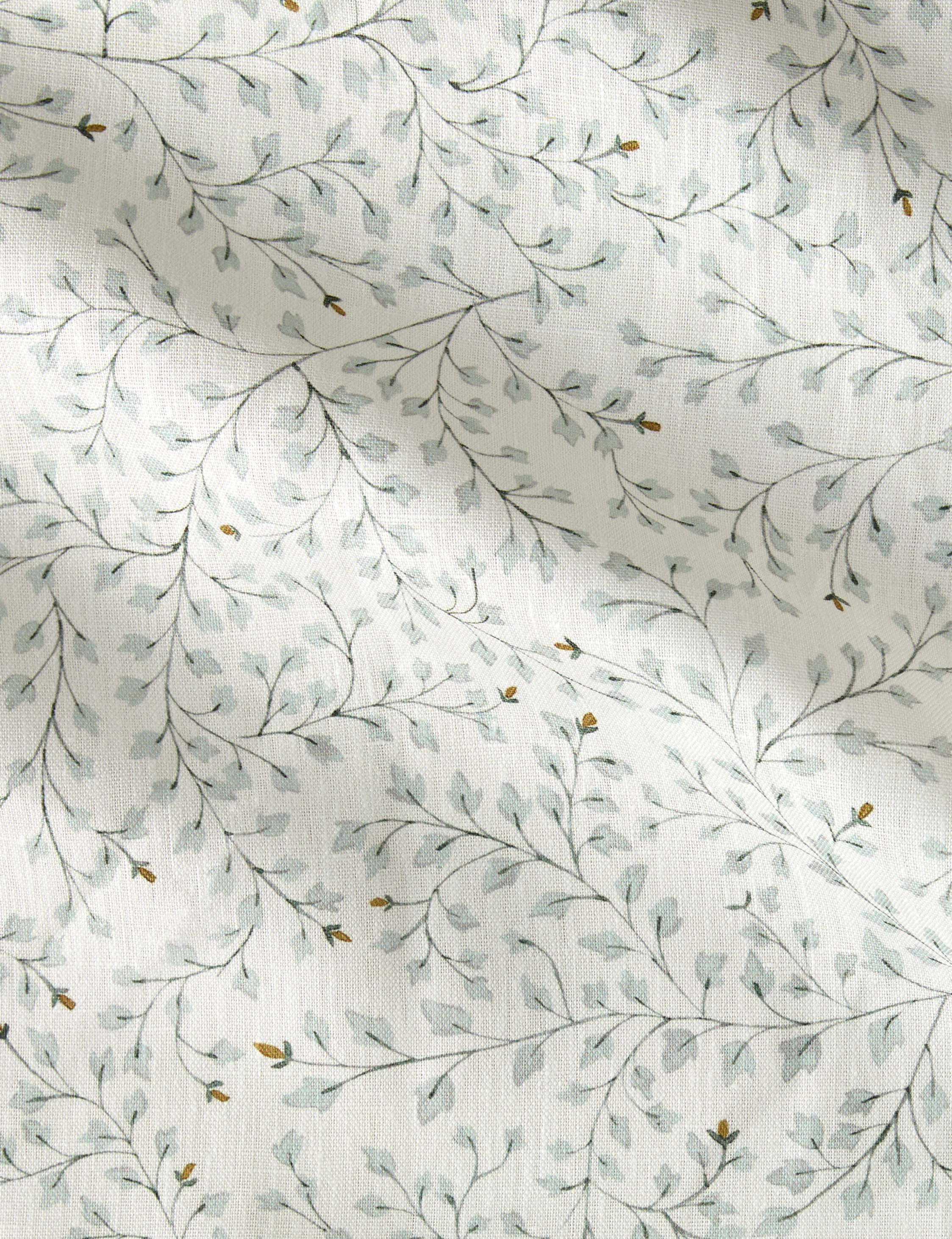 Rylee + Cru Dainty Leaves Linen Fabric - Premium Soft Textile for Home Decor, DIY Crafts & Fashion Sewing Projects
