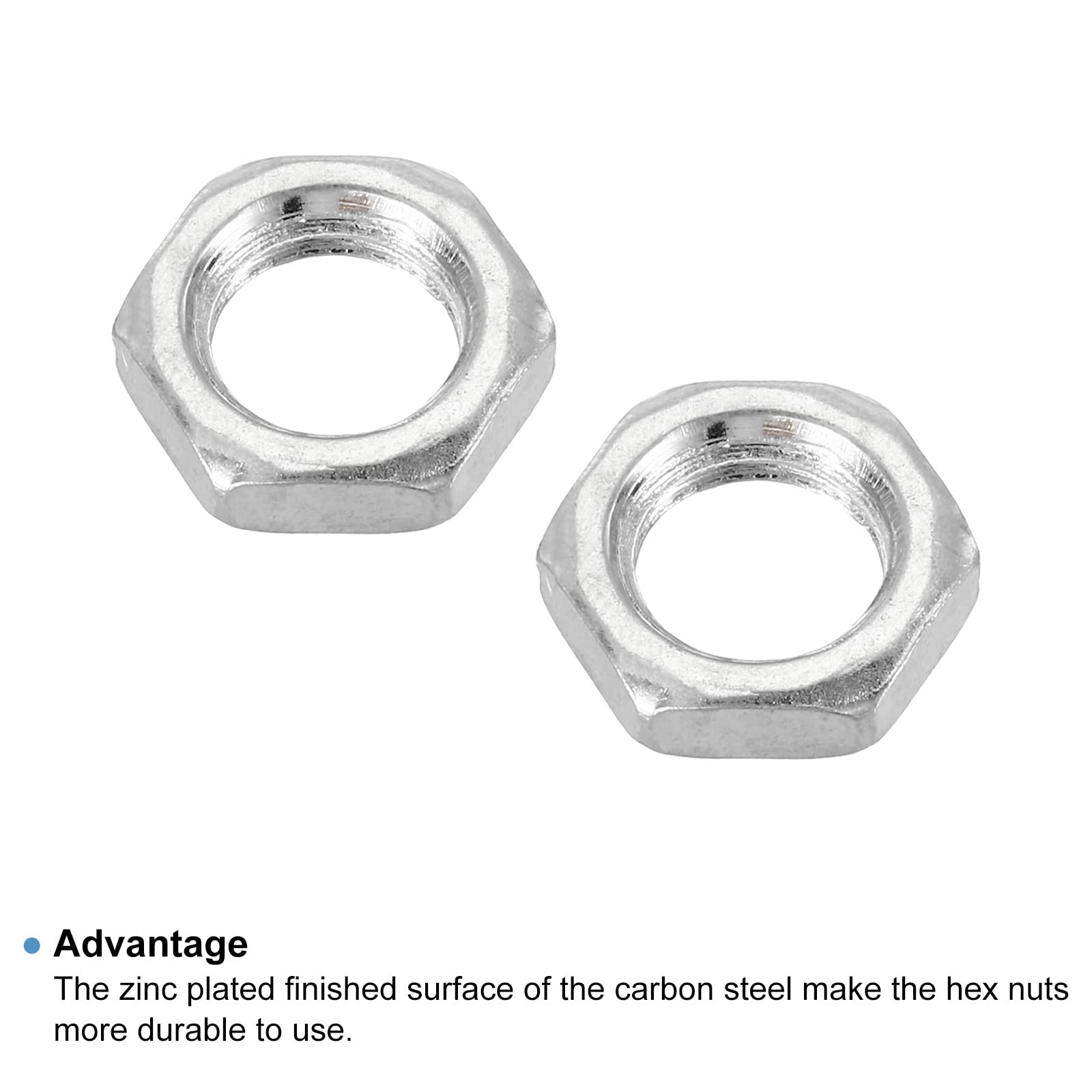 PATIKIL M12 x 1.5 Steel Hex Nuts - 20 Pack Metric Thread Zinc Plated Nuts for Bolts & Fasteners (5mm Height) - Ideal for Automotive, Machinery & DIY Projects