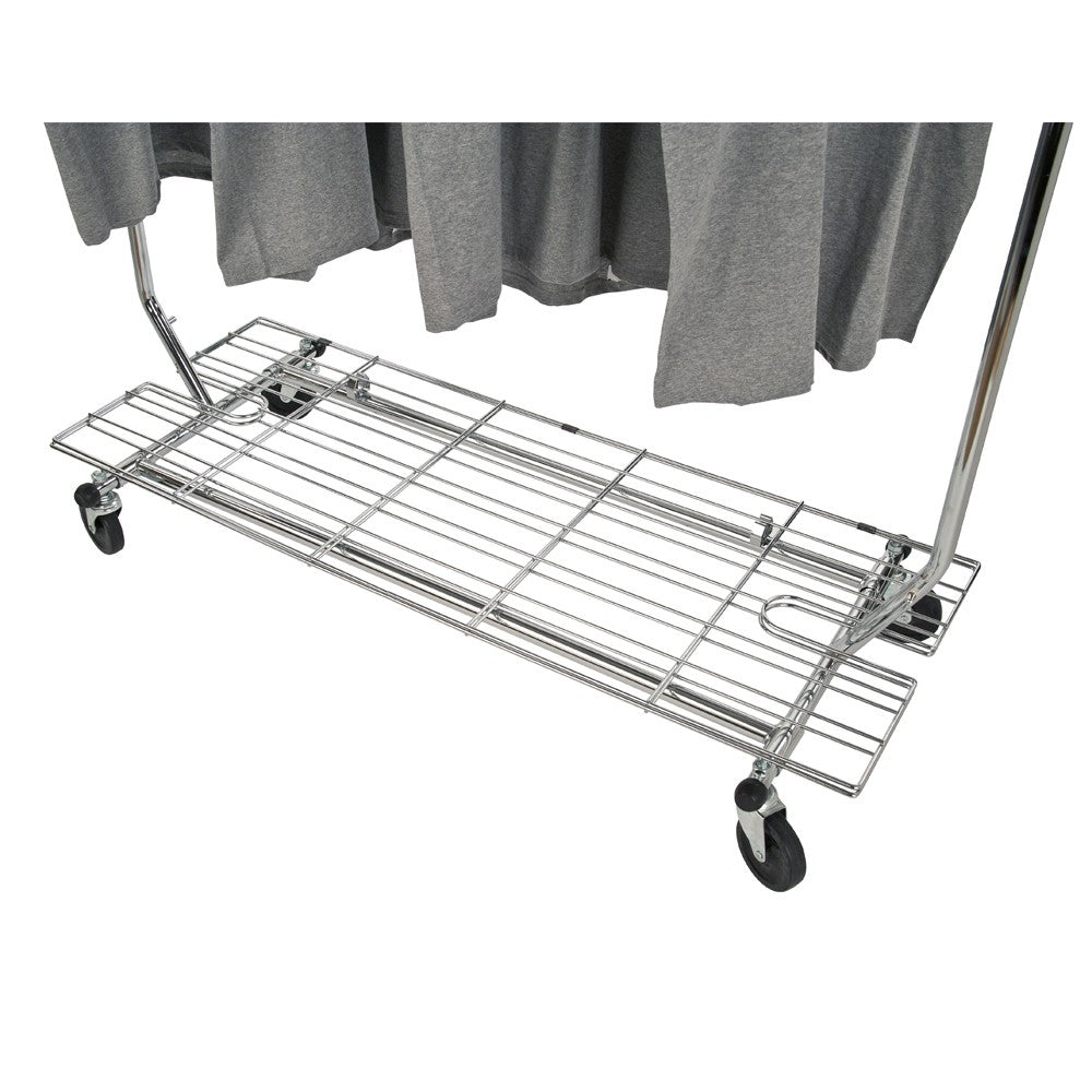 Foldable Rolling Clothes Rack with Screen - Space-Saving Storage for Bedroom, Closet & Laundry Room - Durable & Portable Garment Organizer